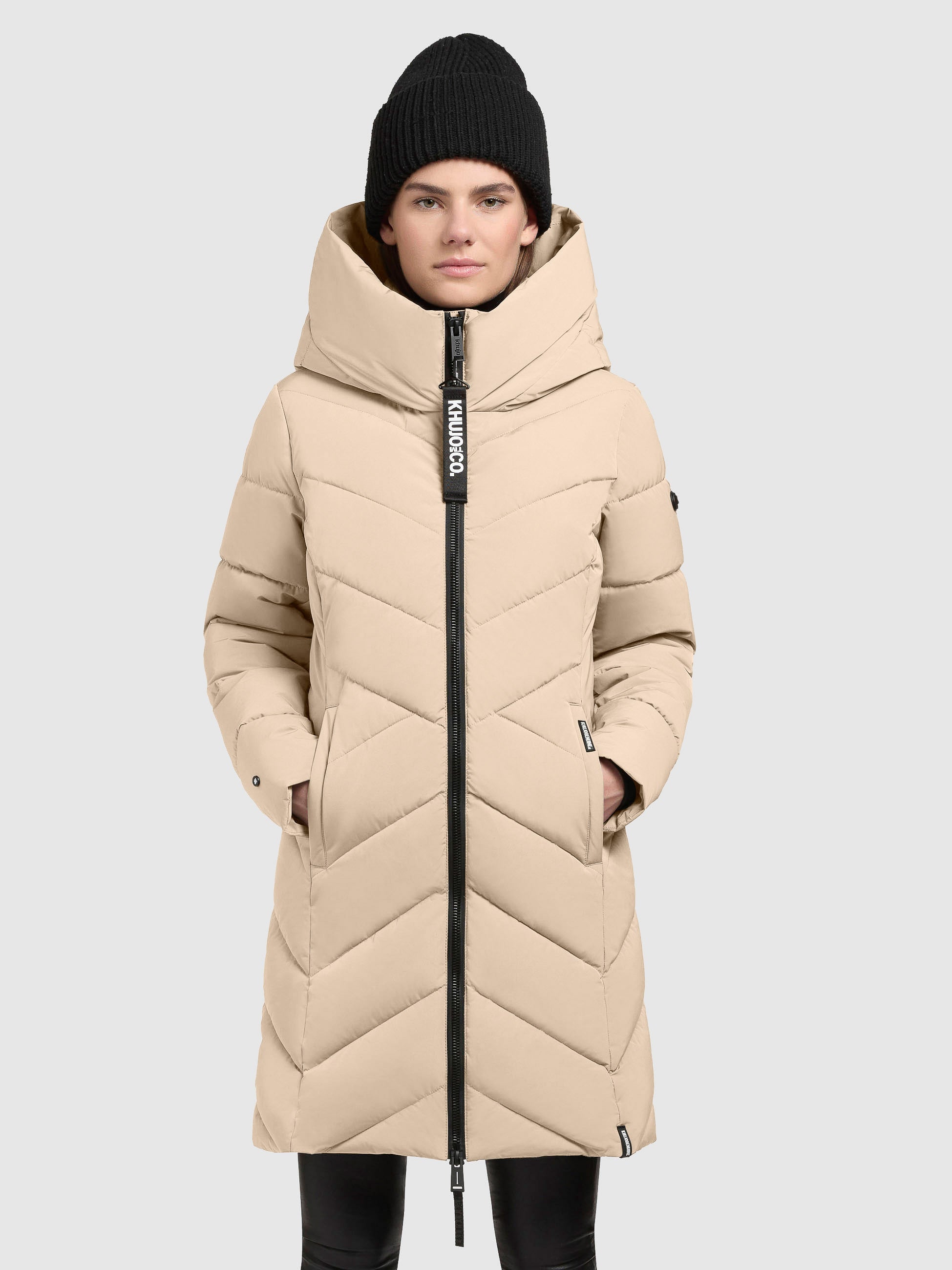 khujo-darka3-damen-steppmantel-feather-beige-regular-fit-mit-kapuze image 4