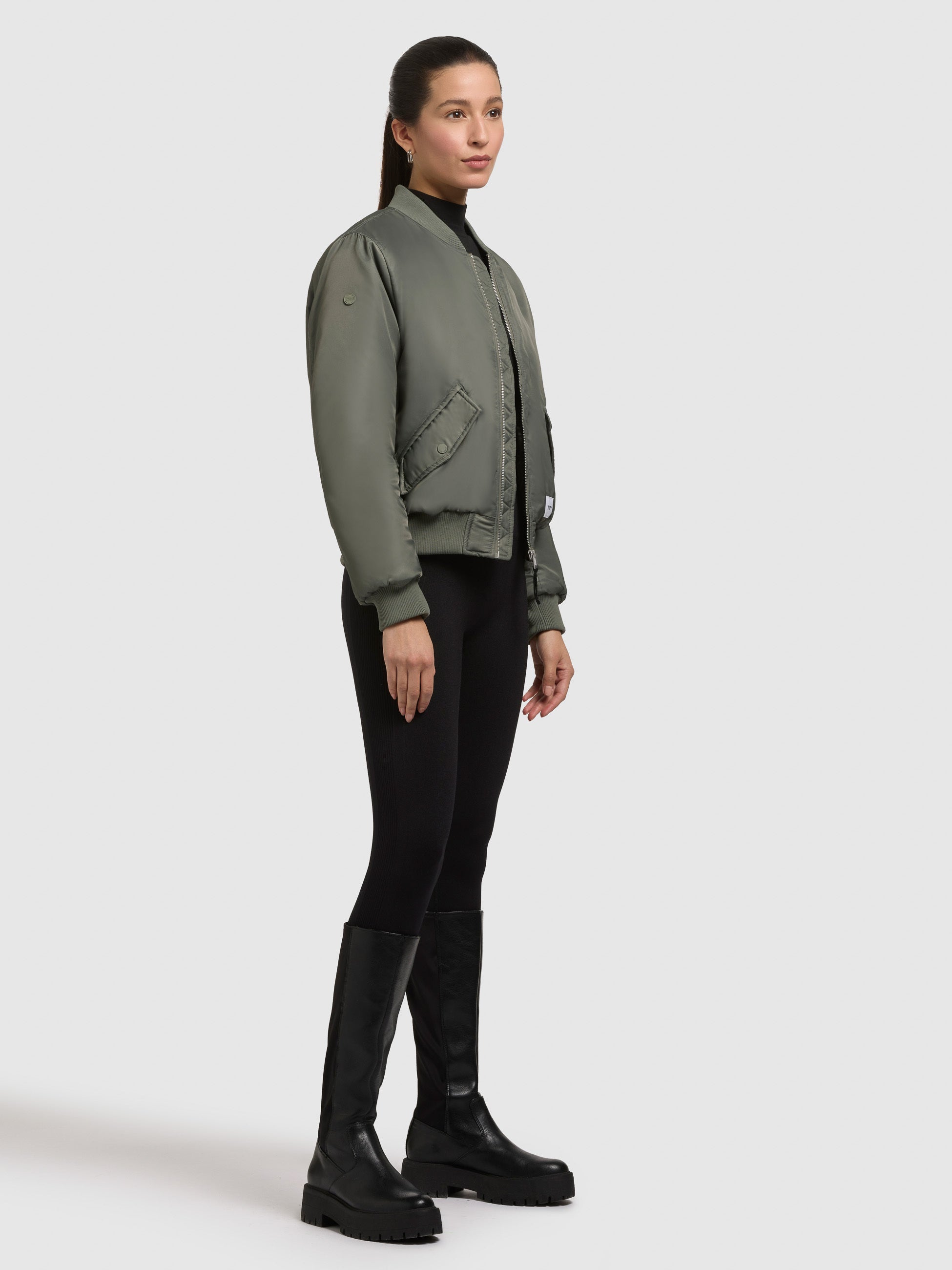 khujo-jacke-kasia-sage-green-bomberjacke-blouson-loose-fit image 7
