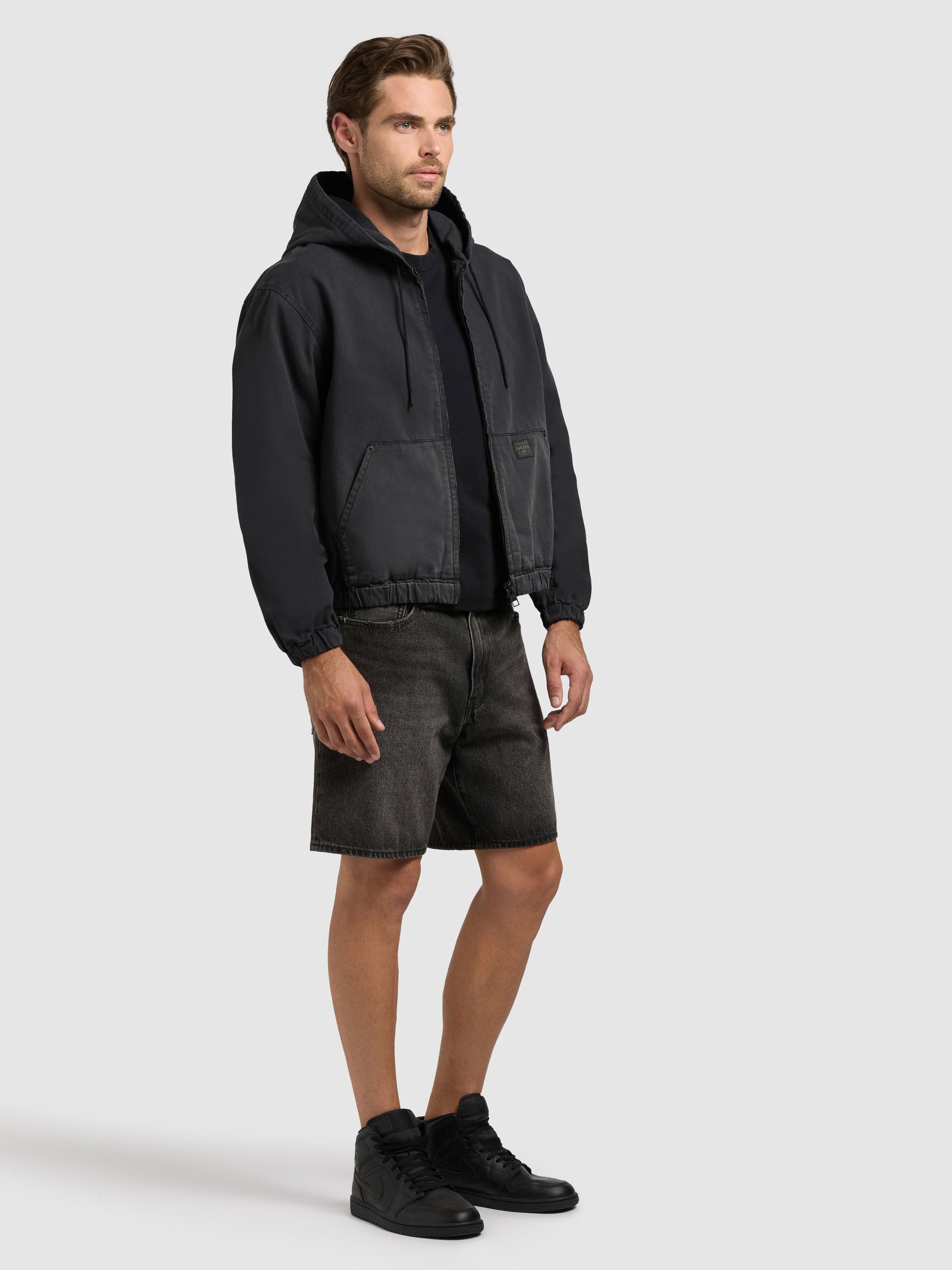 khujo-jacke-darrel-black-hoodie-blouson-aus-baumwoll-canvas image 6