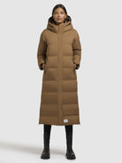 khujo-mayla2-damen-mantel-steppmantel-ocker-wadenlang-winter image 2