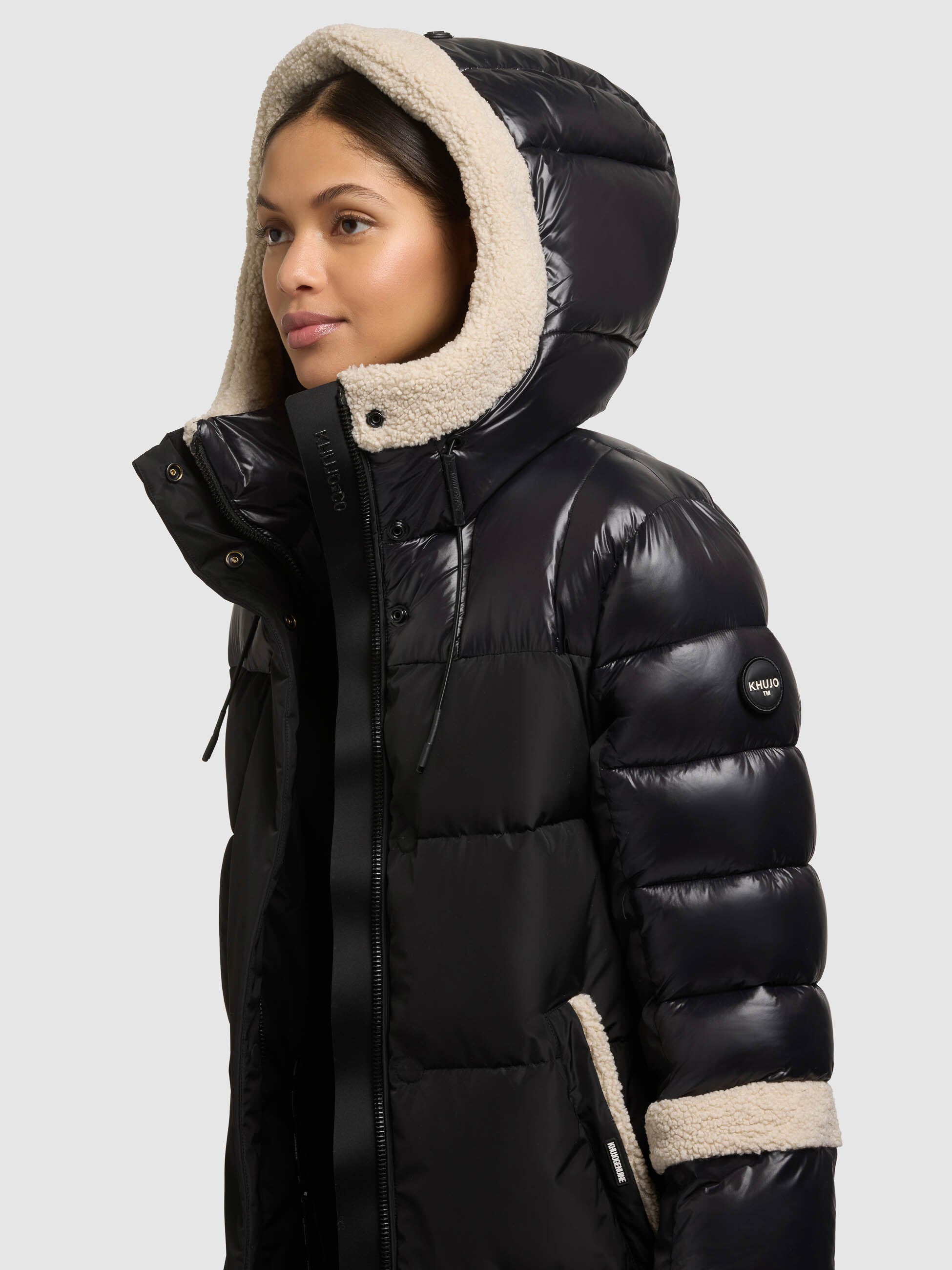 khujo-mantel-desna2-black-knielanger-damen-steppmantel-mit-teddyfleece image 7