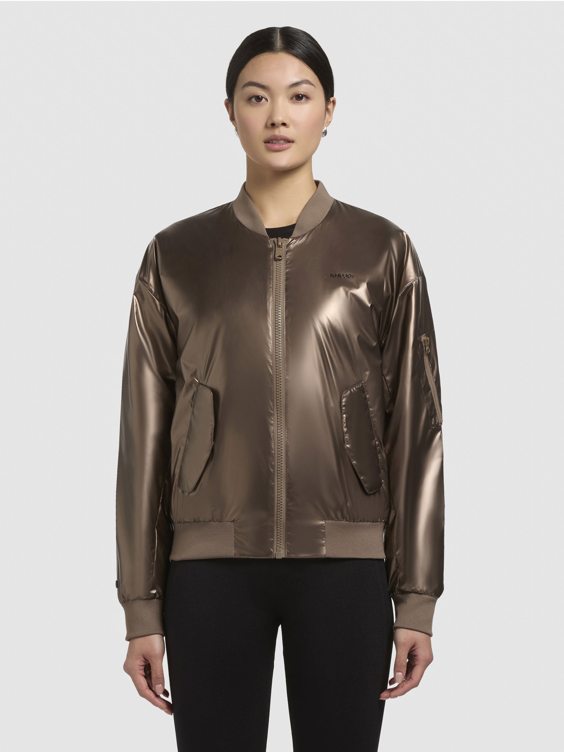 khujo-jacke-aneo-bomberjacke-loose-fit-in-braun-metallic image 4