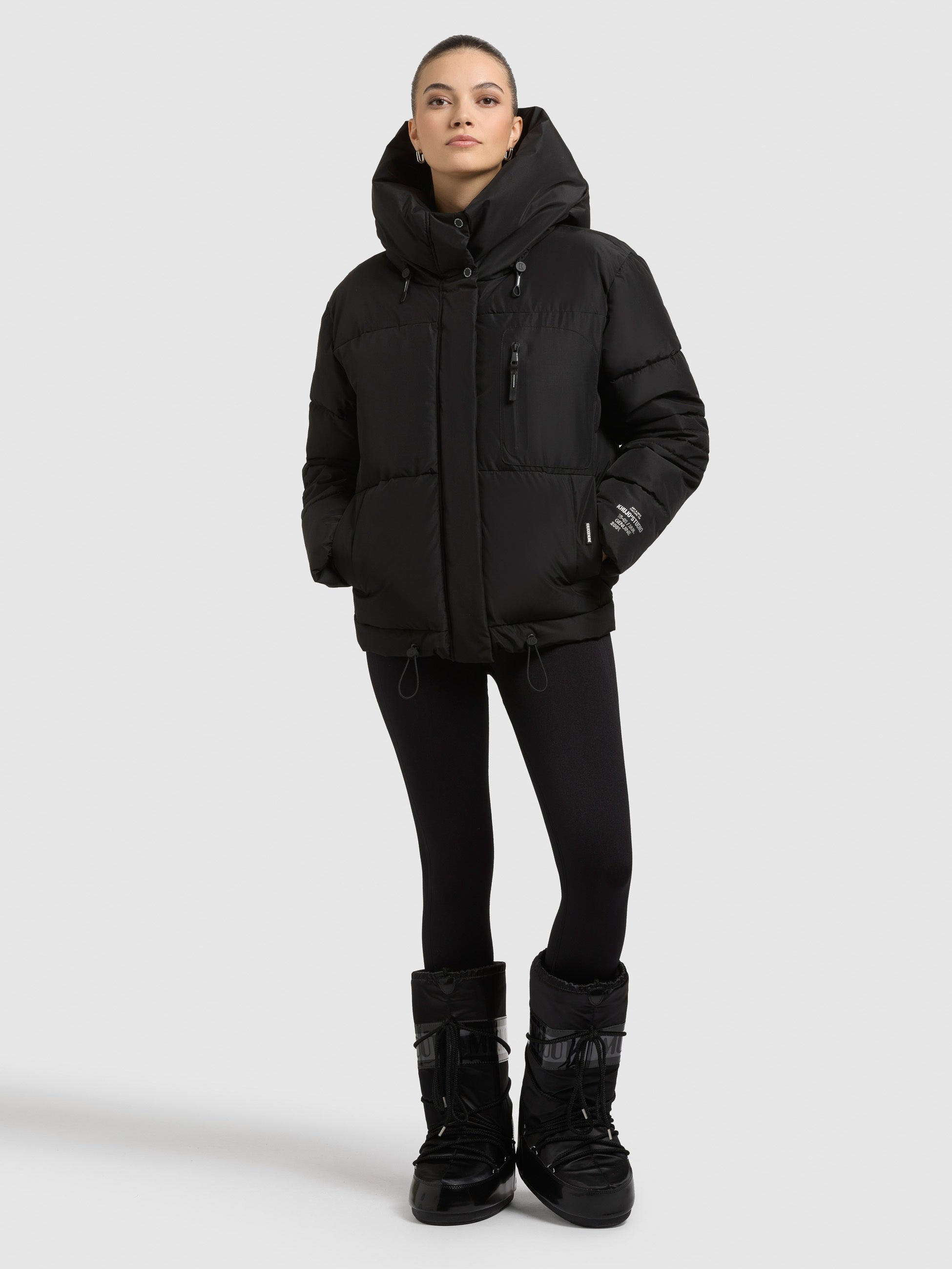 khujo-peeke2-with-gloves-damen-jacke-schwarz-steppjacke-h-ftlang-mit-f-ustlingen image 1