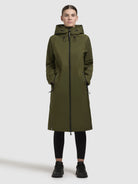 khujo-pinax-damen-mantel-sommerparka-knielang-olive image 2