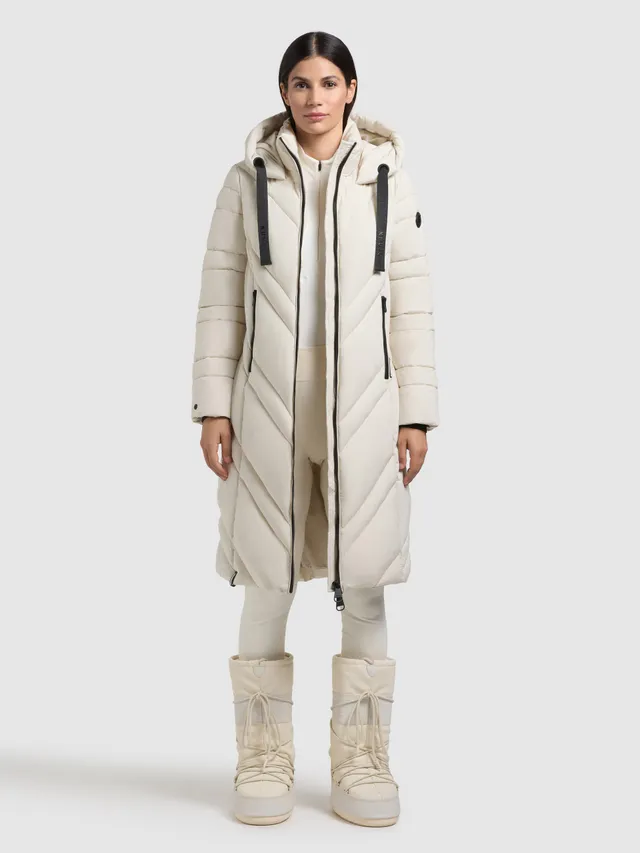 khujo-mantel-bibb-cotton-cream-knielanger-damen-steppmantel image 1