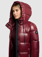 khujo-coat-willa-damen-steppmantel-mahogany-red-knielang image 7