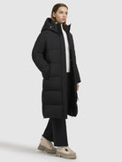 khujo-coat-rachel-matt-black-damen-steppmantel-knielang image 6