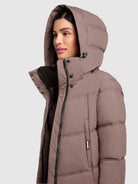 khujo-graya-damen-coat-taupe-wattiert-mit-kapuze-kurz image 7