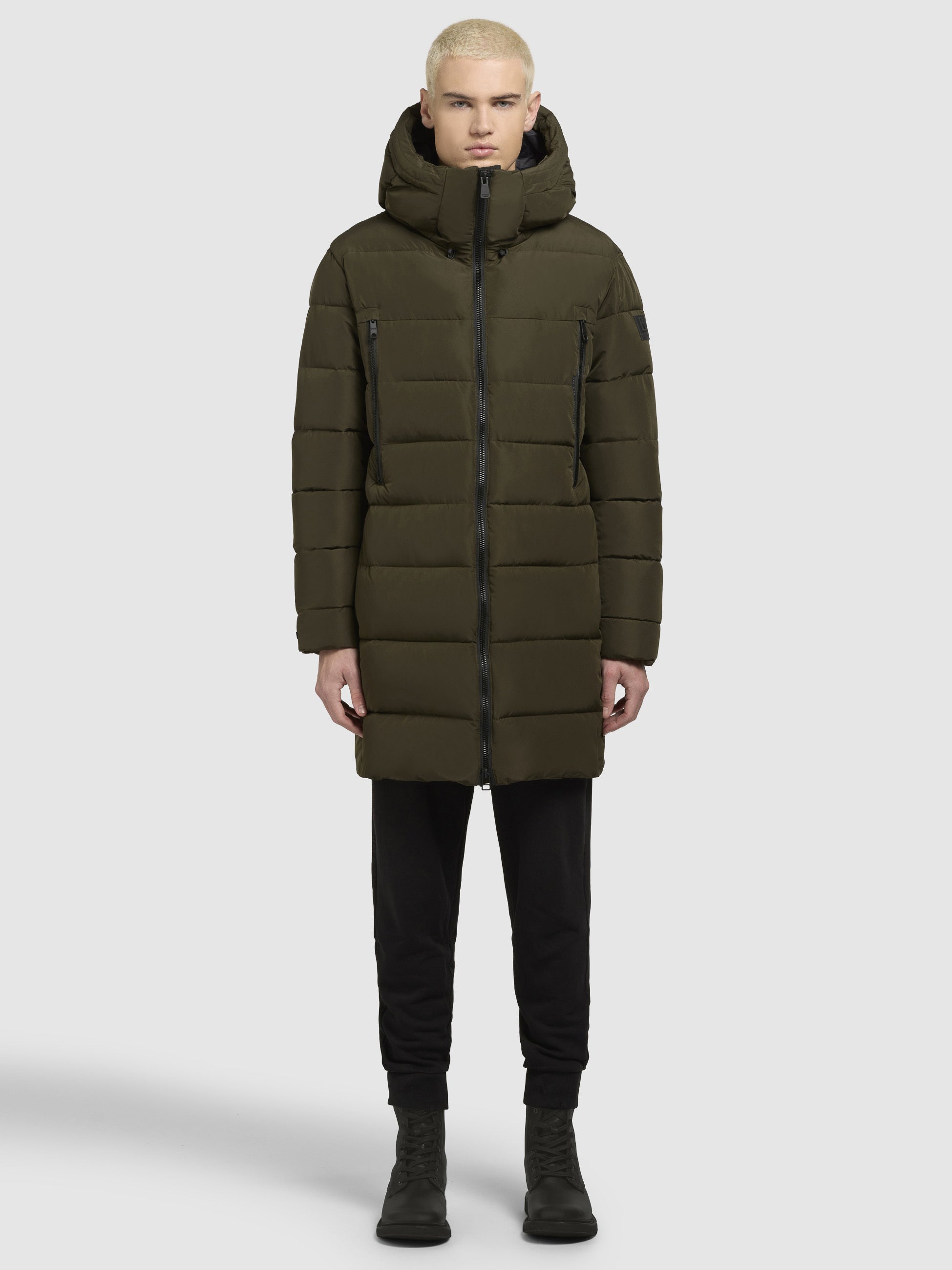 khujo-mantel-unker-khaki-gesteppter-parka-loose-fit-mit-kapuze image 1