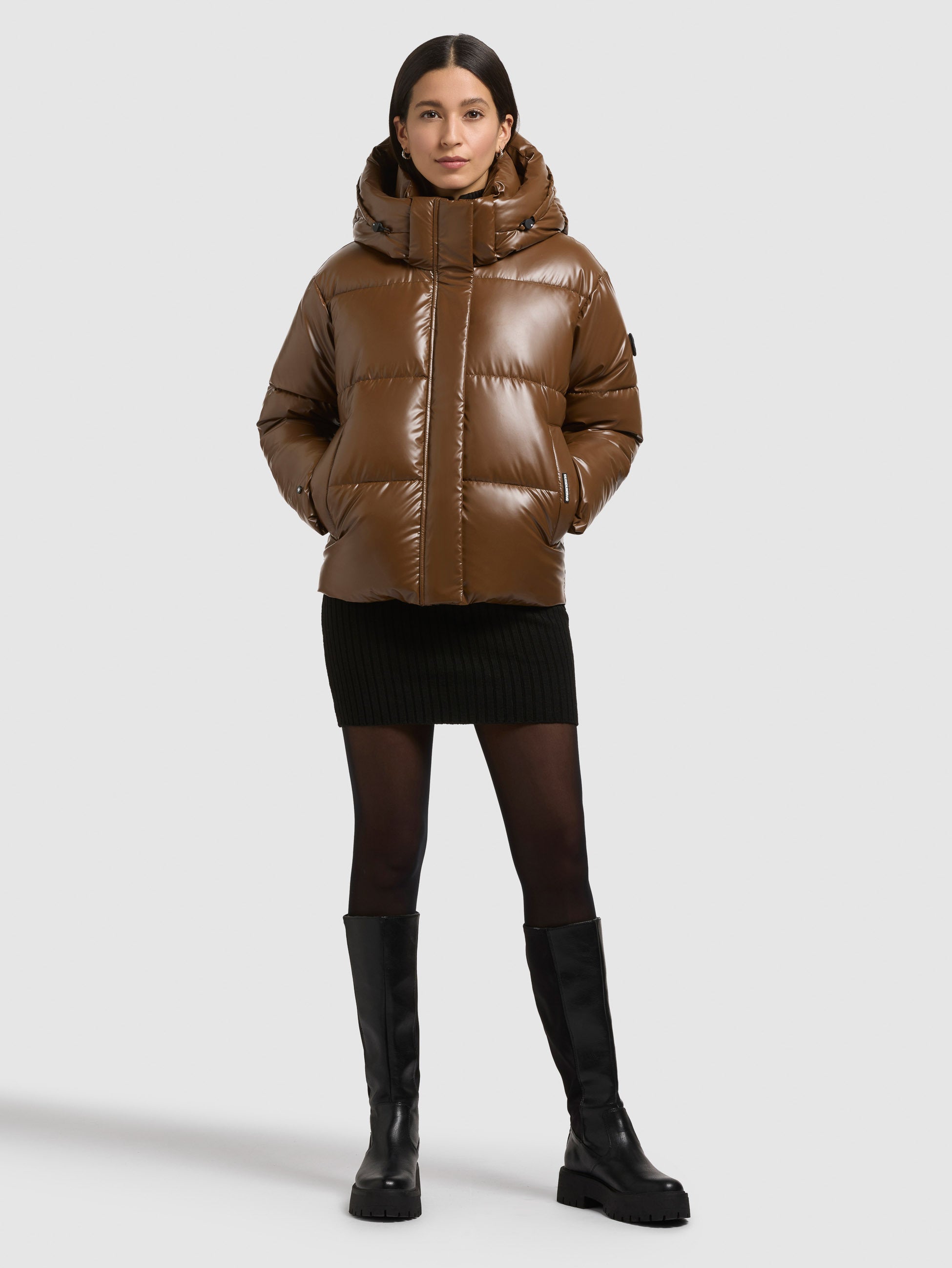 khujo-jacke-devina2-shiny-copper-brown-damen-winter-steppjacke-wasserabweisend image 1