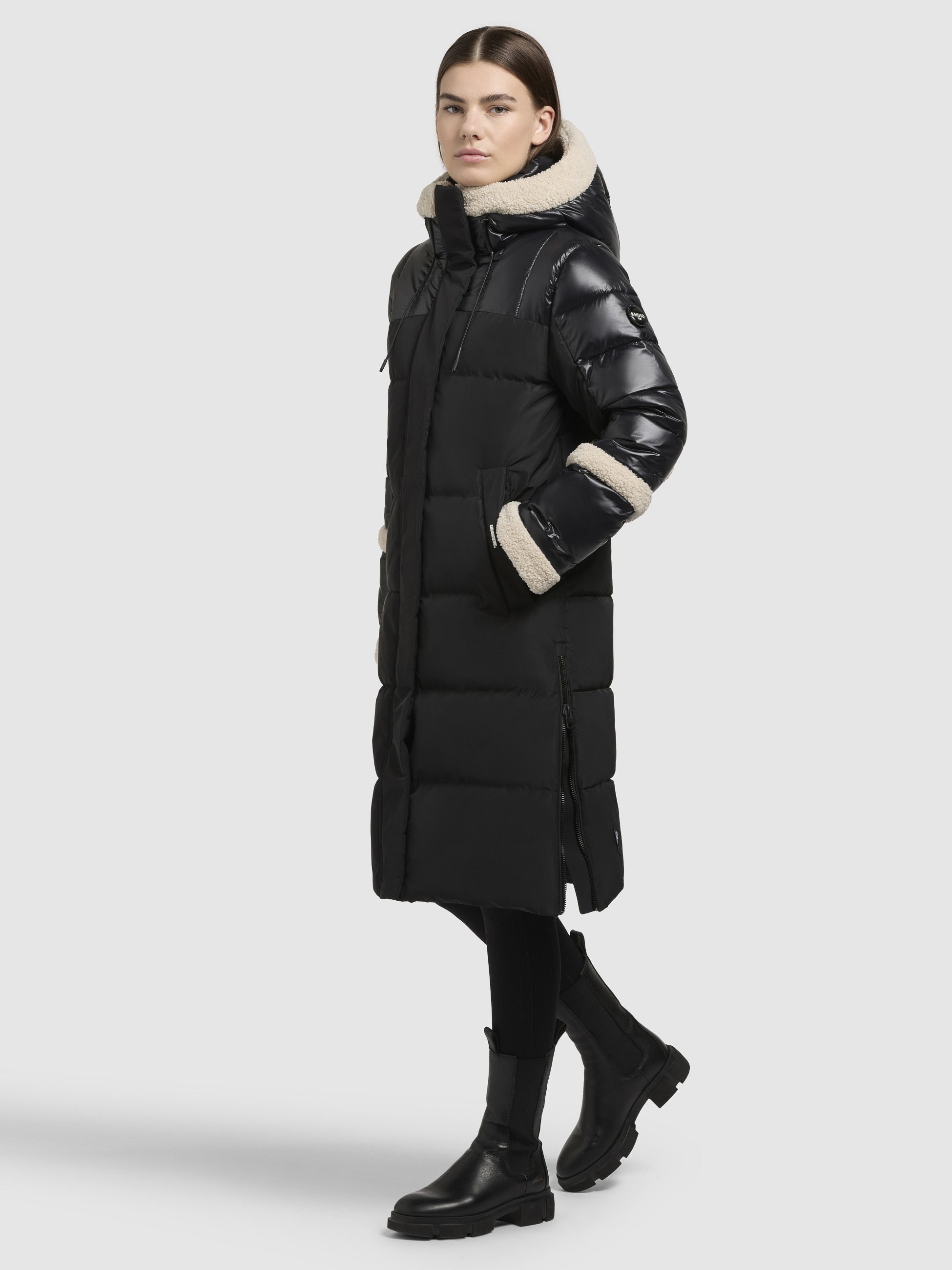 khujo-mantel-desna-schwarz-damen-steppmantel-teddyfleece image 6
