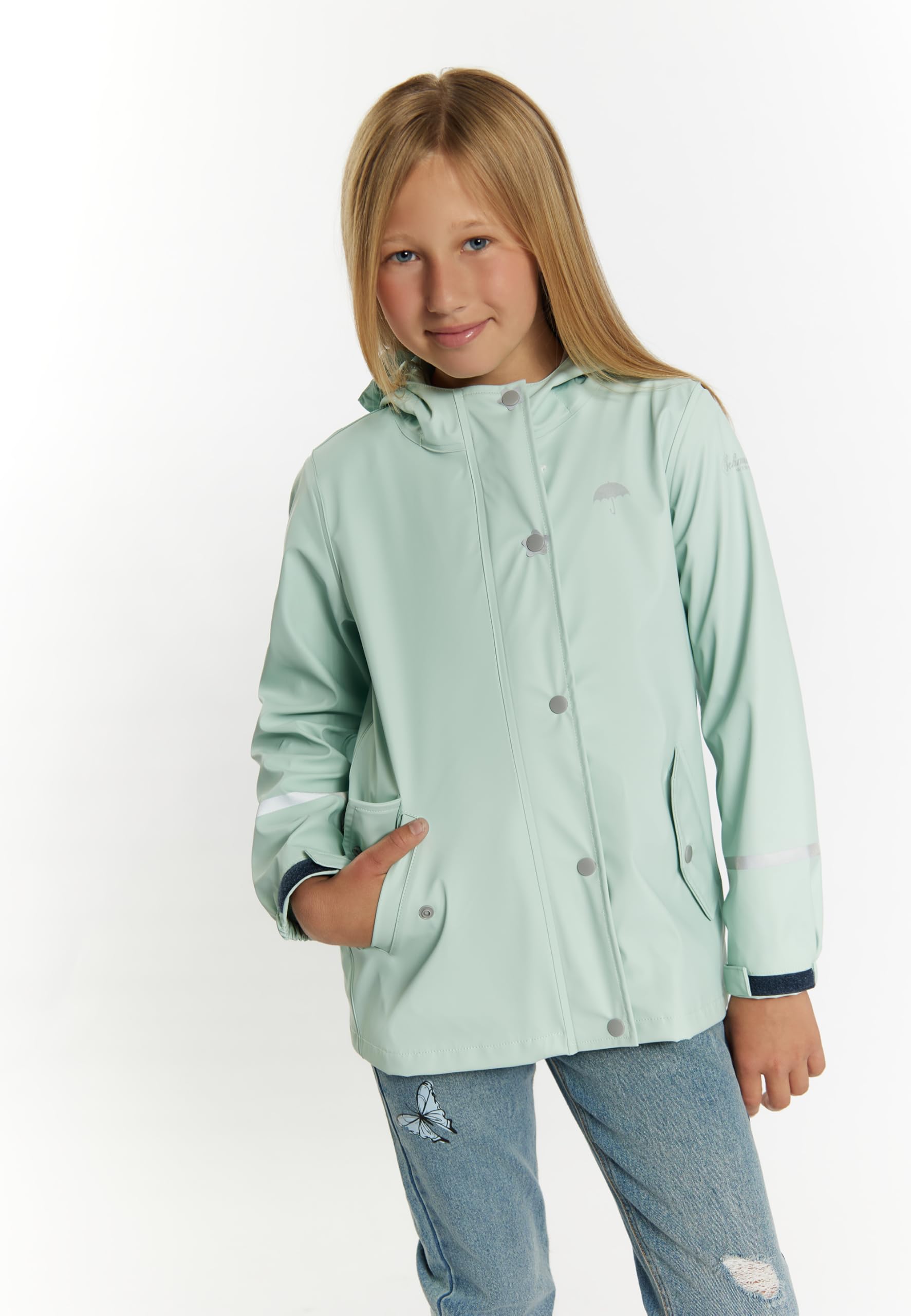 schmuddelwedda-m-dchen-regenjacke-langarm-mit-rei-verschluss-und-knopfleiste-kla image 4