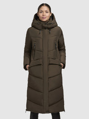 khujo-coat-eviel-steppmantel-dark-olive-knielang image 8