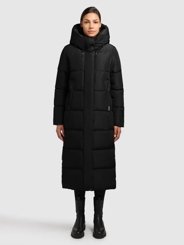 khujo-coat-soulani4-black-damen-steppmantel-wadenlang image 1