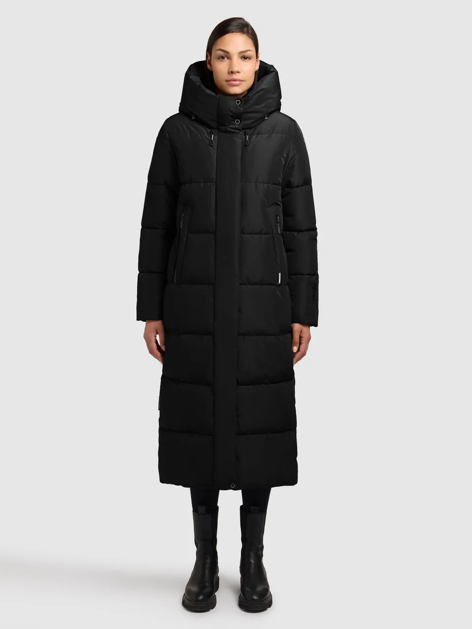khujo-coat-soulani4-black-damen-steppmantel-wadenlang image 1