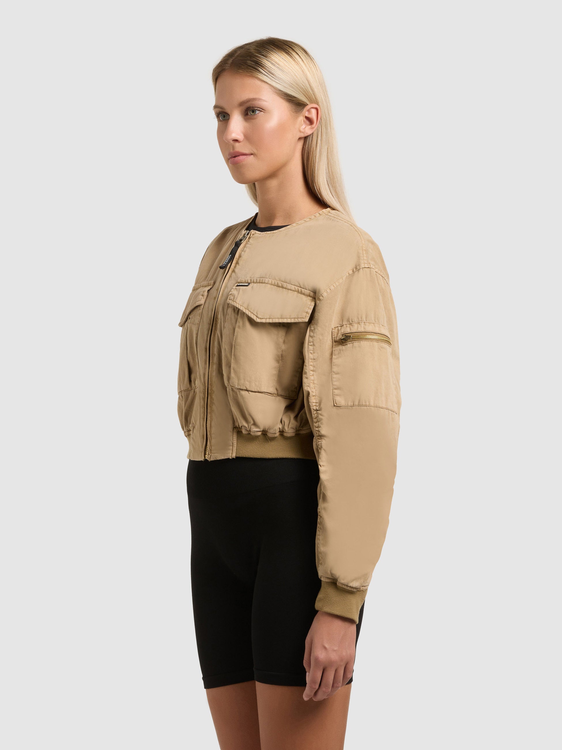 khujo-jacke-romy-dark-beige-kurze-blouson-cargojacke-damen image 5