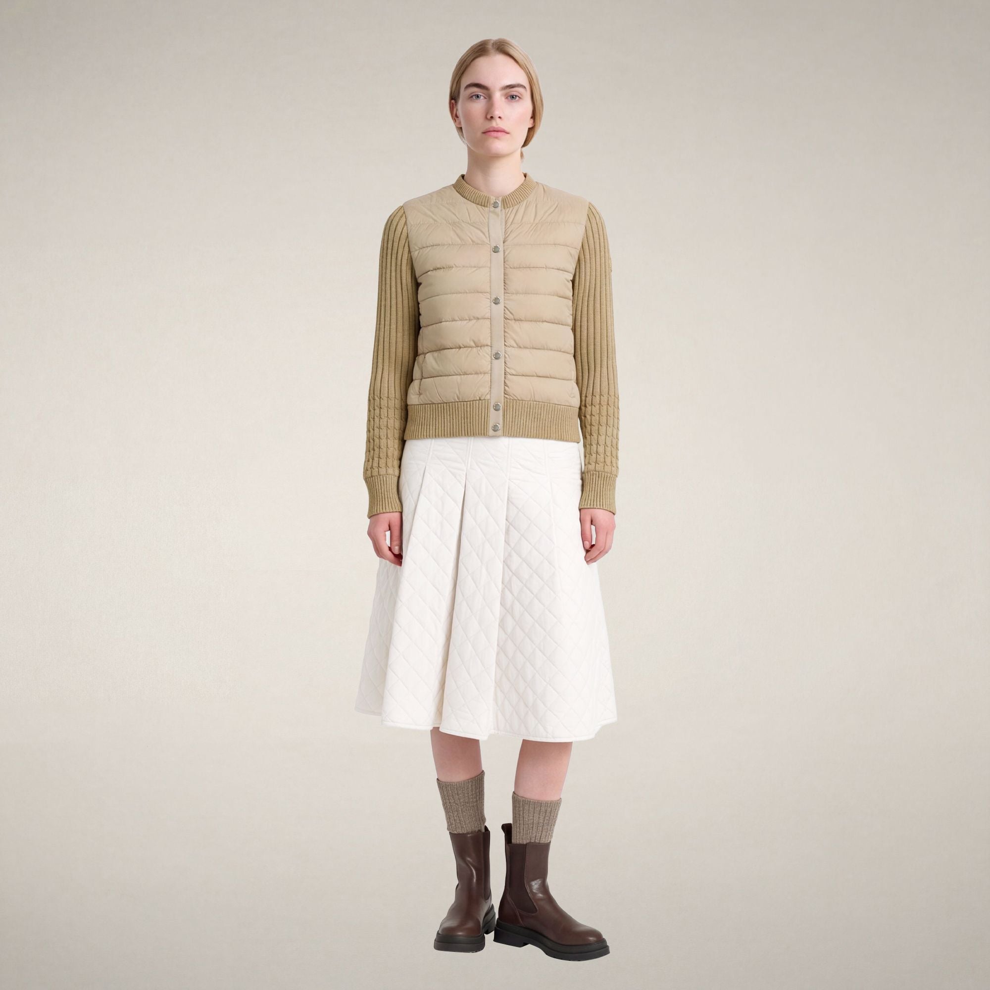 save-the-duck-zelinda-damen-hybrid-steppjacke-beige-pietra image 1