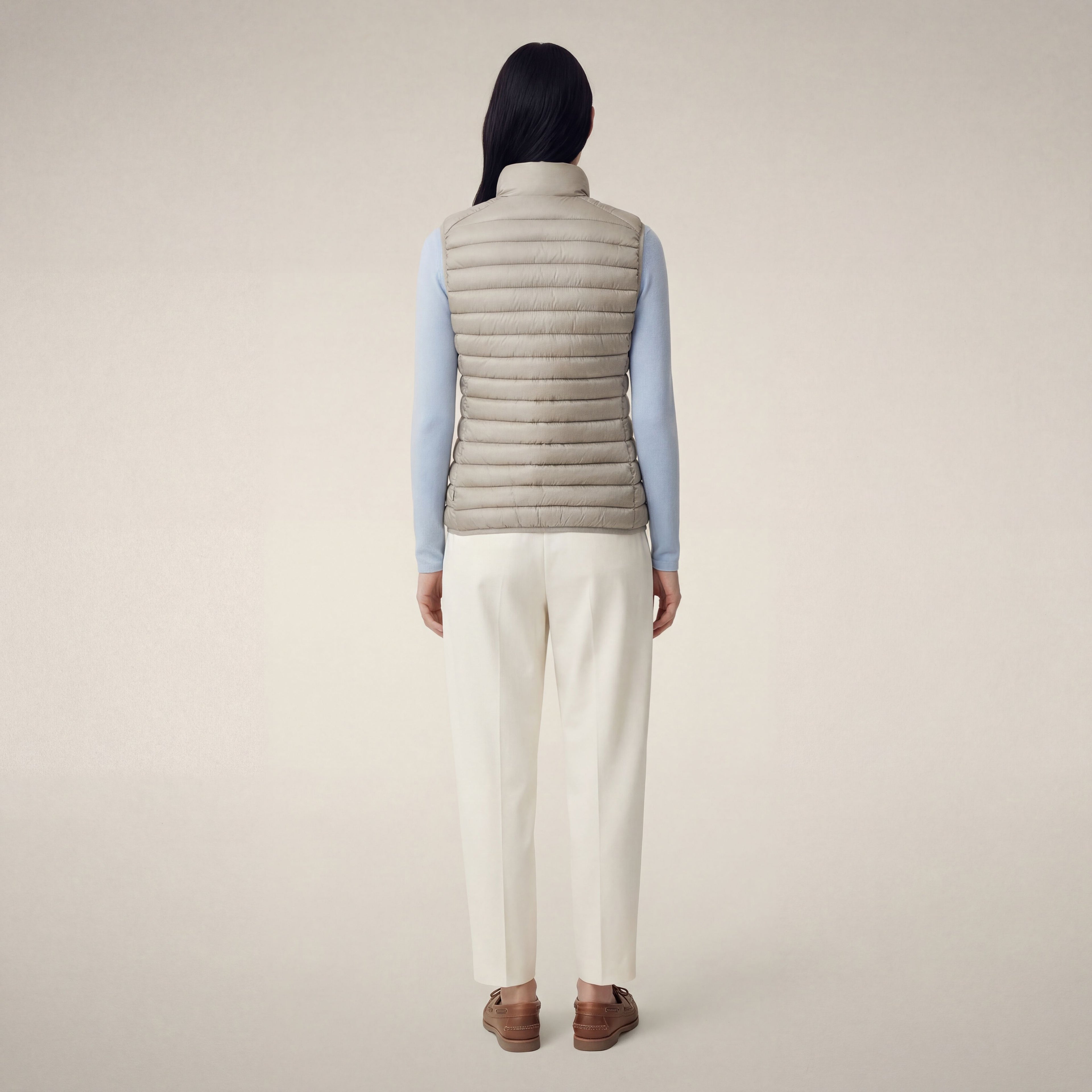 save-the-duck-charlotte-damen-steppweste-slim-fit-hellbeige image 2