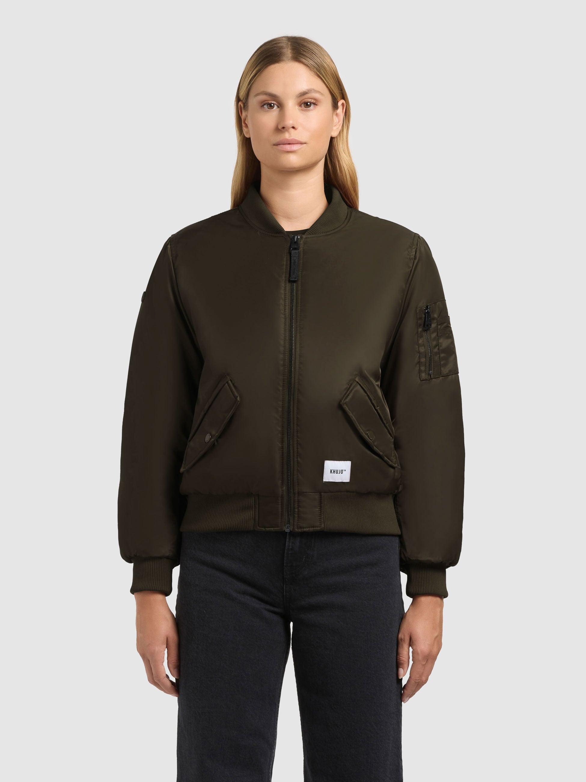 khujo-kasia-bomberjacke-damen-blouson-forest-green image 4