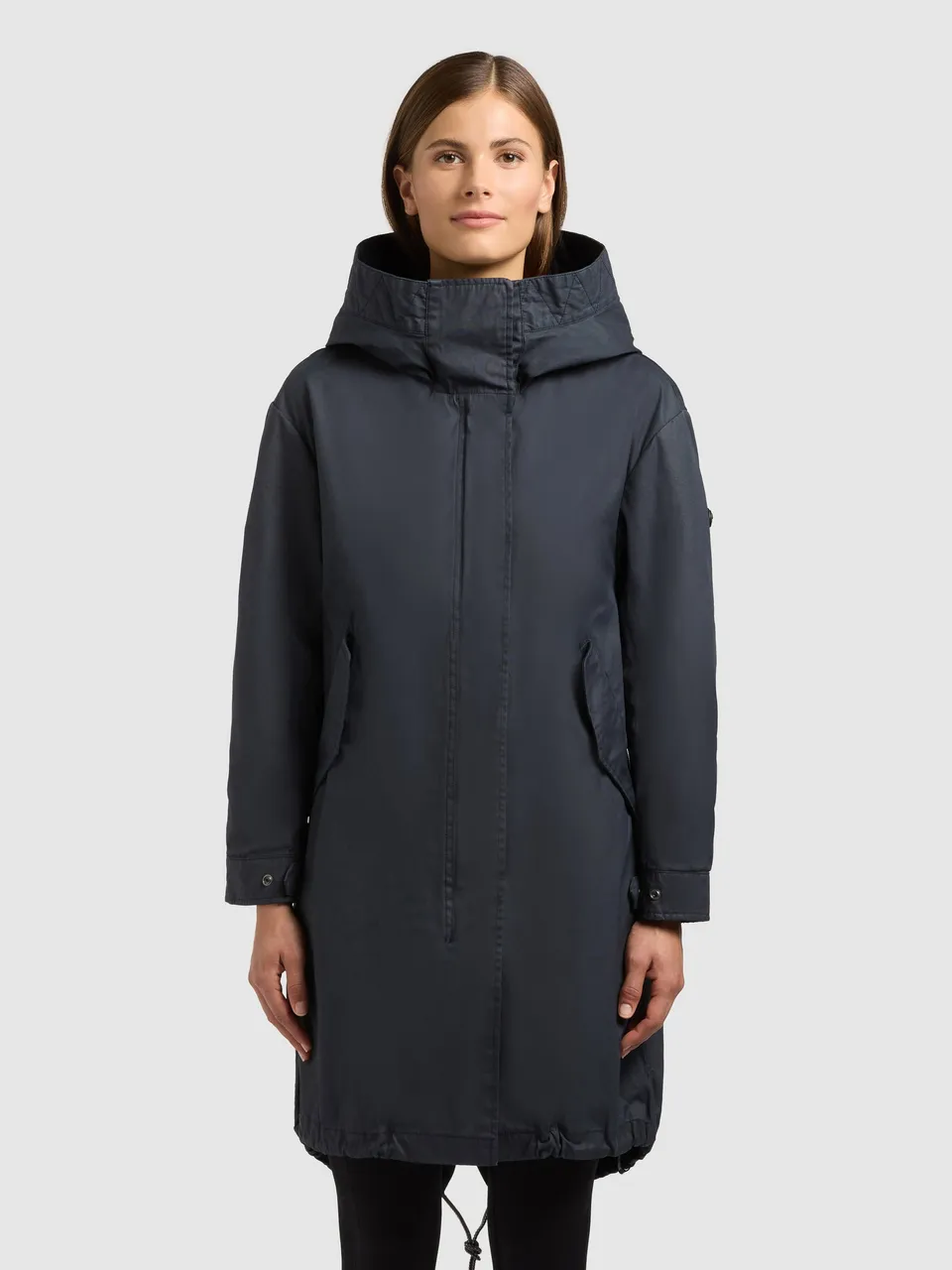 khujo-mantel-nele-parka-aus-gewachster-baumwolle-oxford-blue image 1