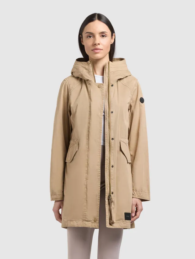 khujo-nika-damen-parka-mantel-dark-beige image 1