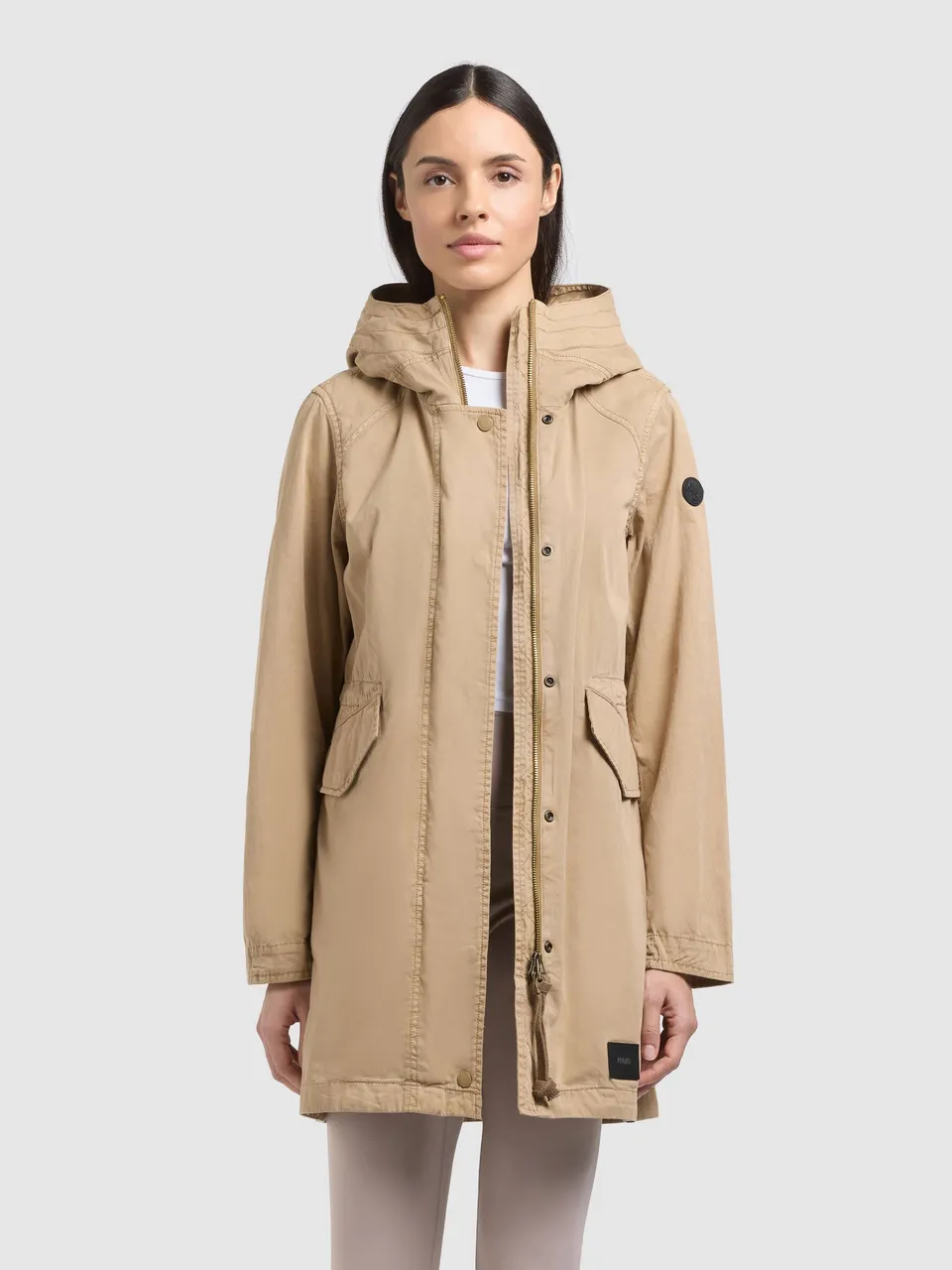 khujo-nika-damen-parka-mantel-dark-beige image 1