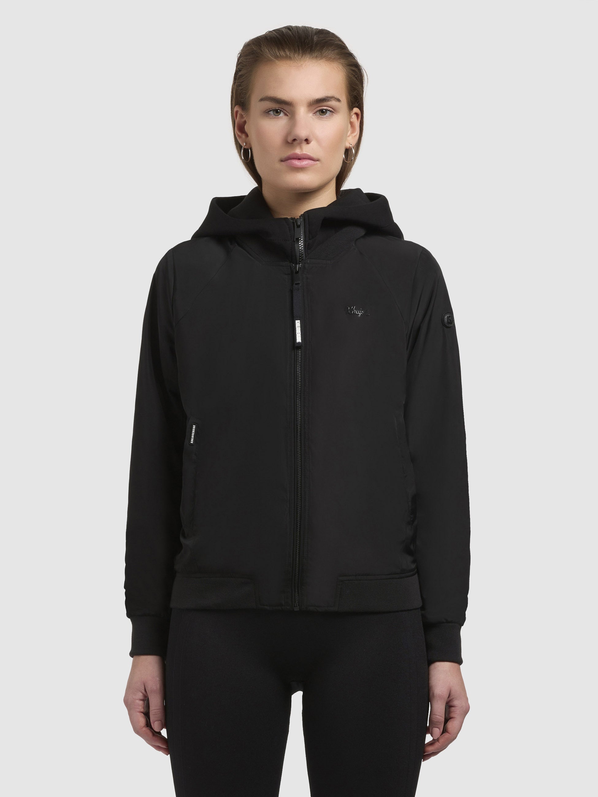 khujo-jacke-seeam-schwarz-bomberjacke-damen-regular-fit-h-ftlang image 4