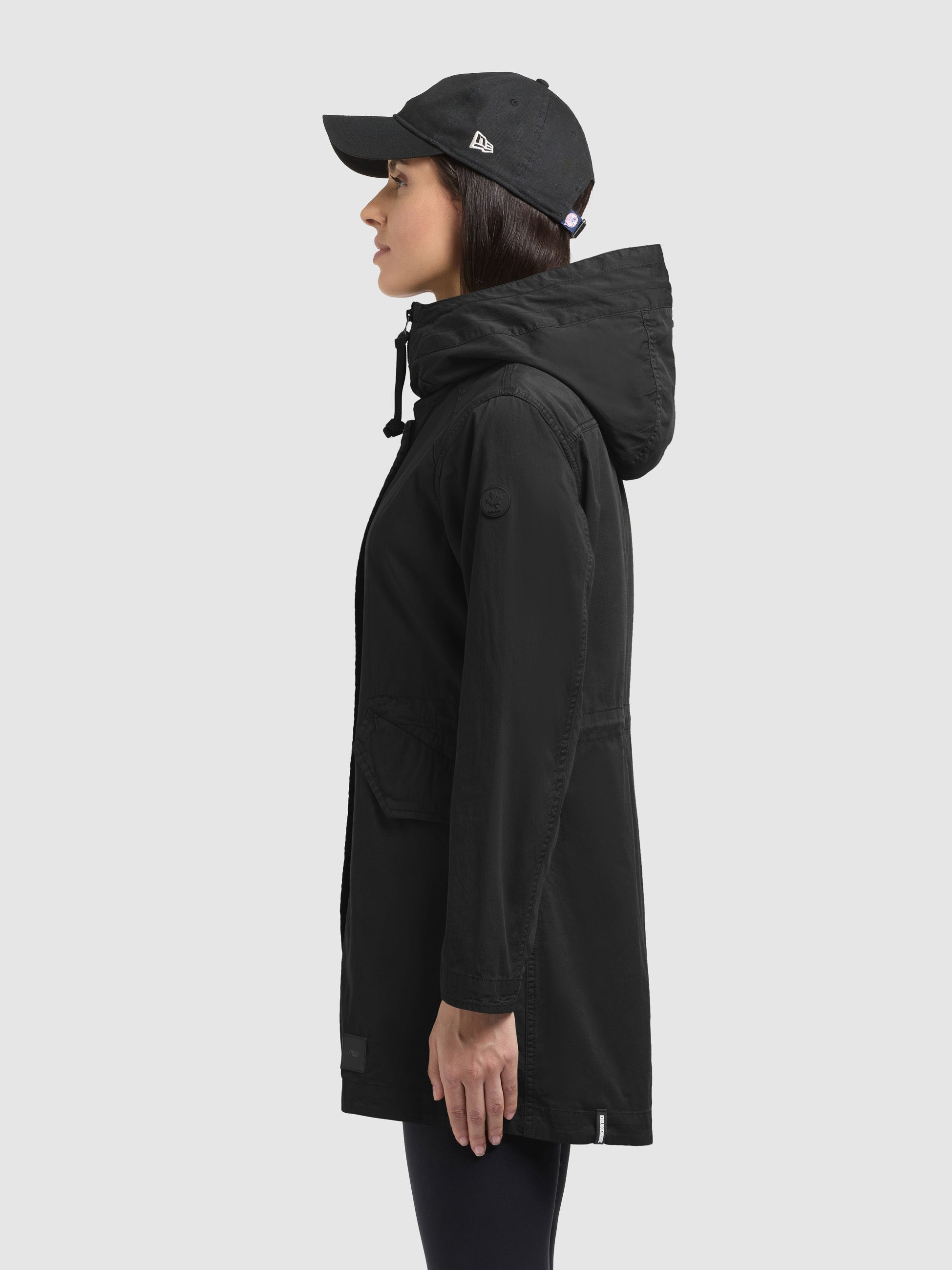 khujo-mantel-nika-black-parka-damen-aus-baumwoll-twill-mit-kapuze image 5
