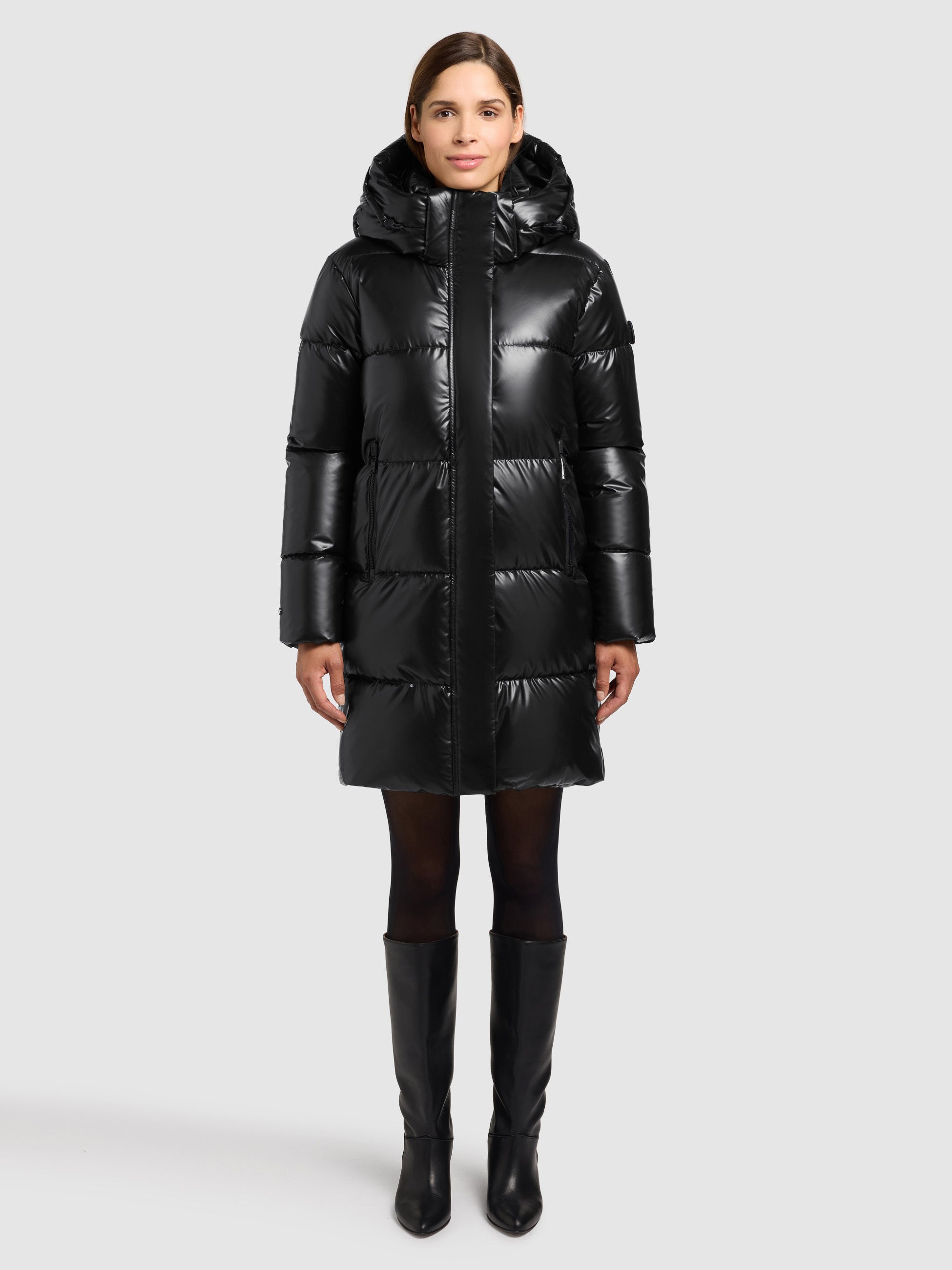 khujo-mantel-haya2-shiny-black-wasserabweisender-steppmantel-winter image 1