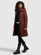 khujo-coat-odana2-wine-red-steppmantel-knielang-wattiert-damen image 2