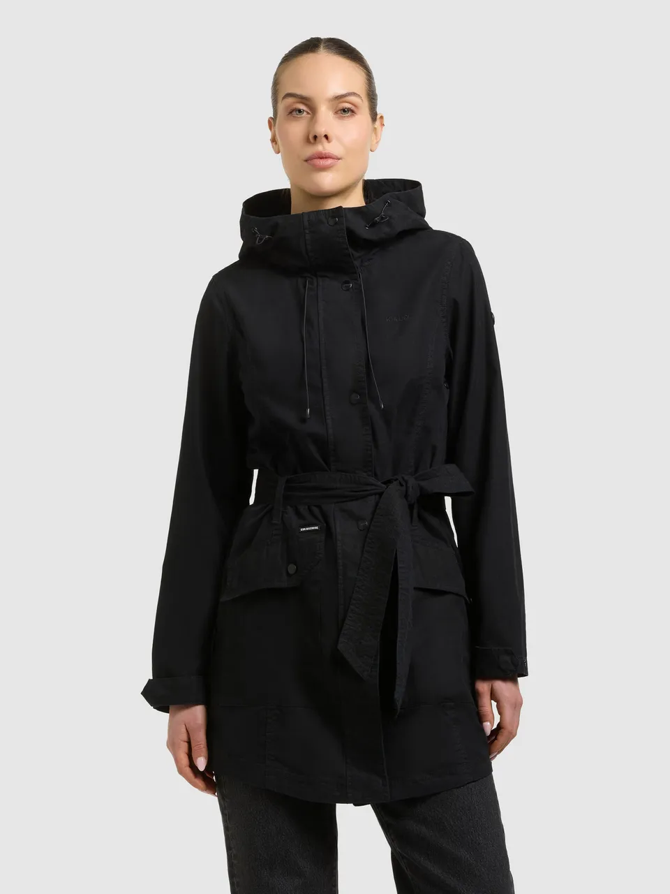 khujo-jacke-prea-damen-sommerparka-black-black-mit-g-rtel image 1