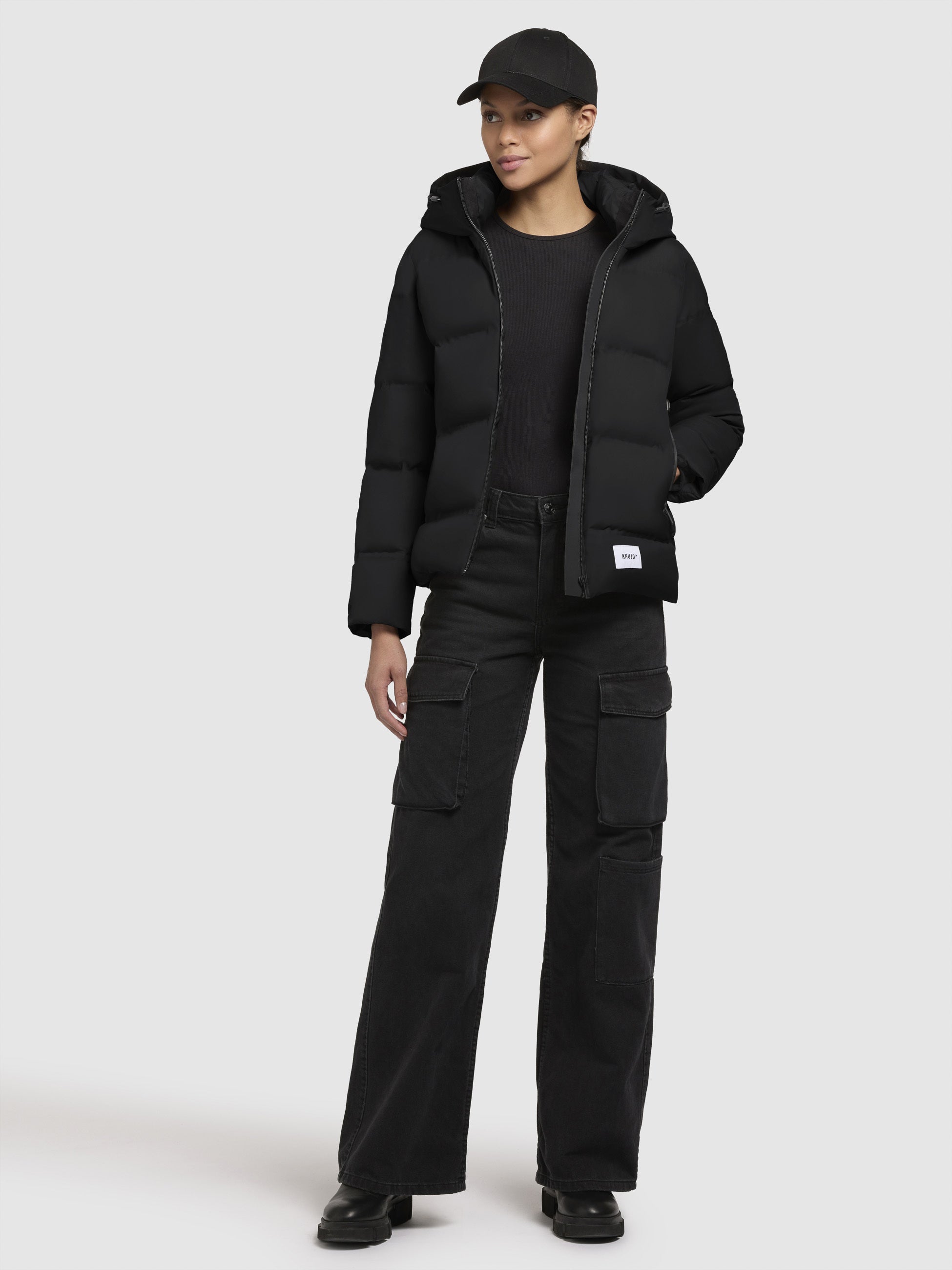 khujo-jacke-liev-schwarz-h-ftlange-damen-steppjacke image 6
