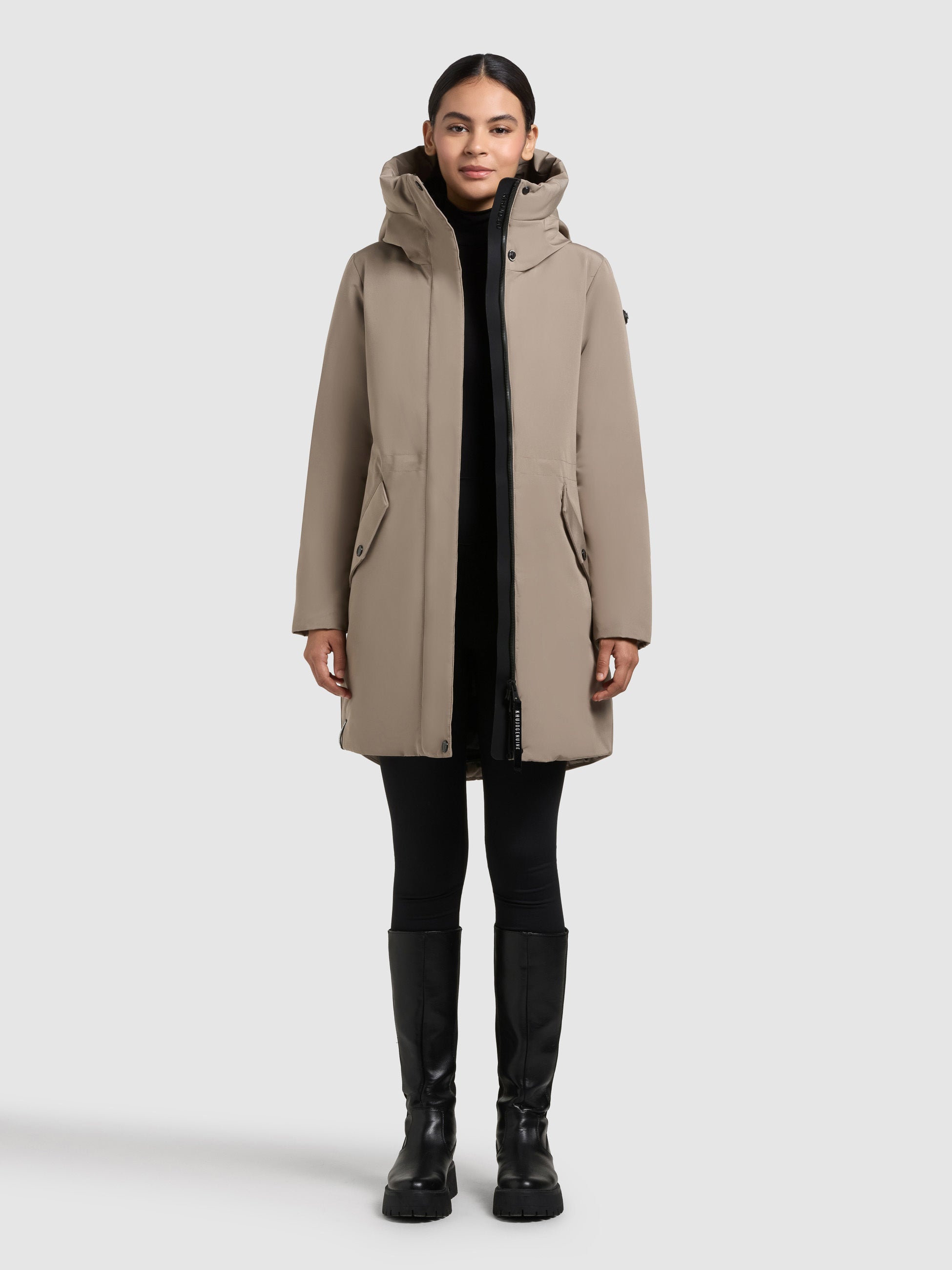 khujo-diance-kurzmantel-damen-greige-slim-fit image 6