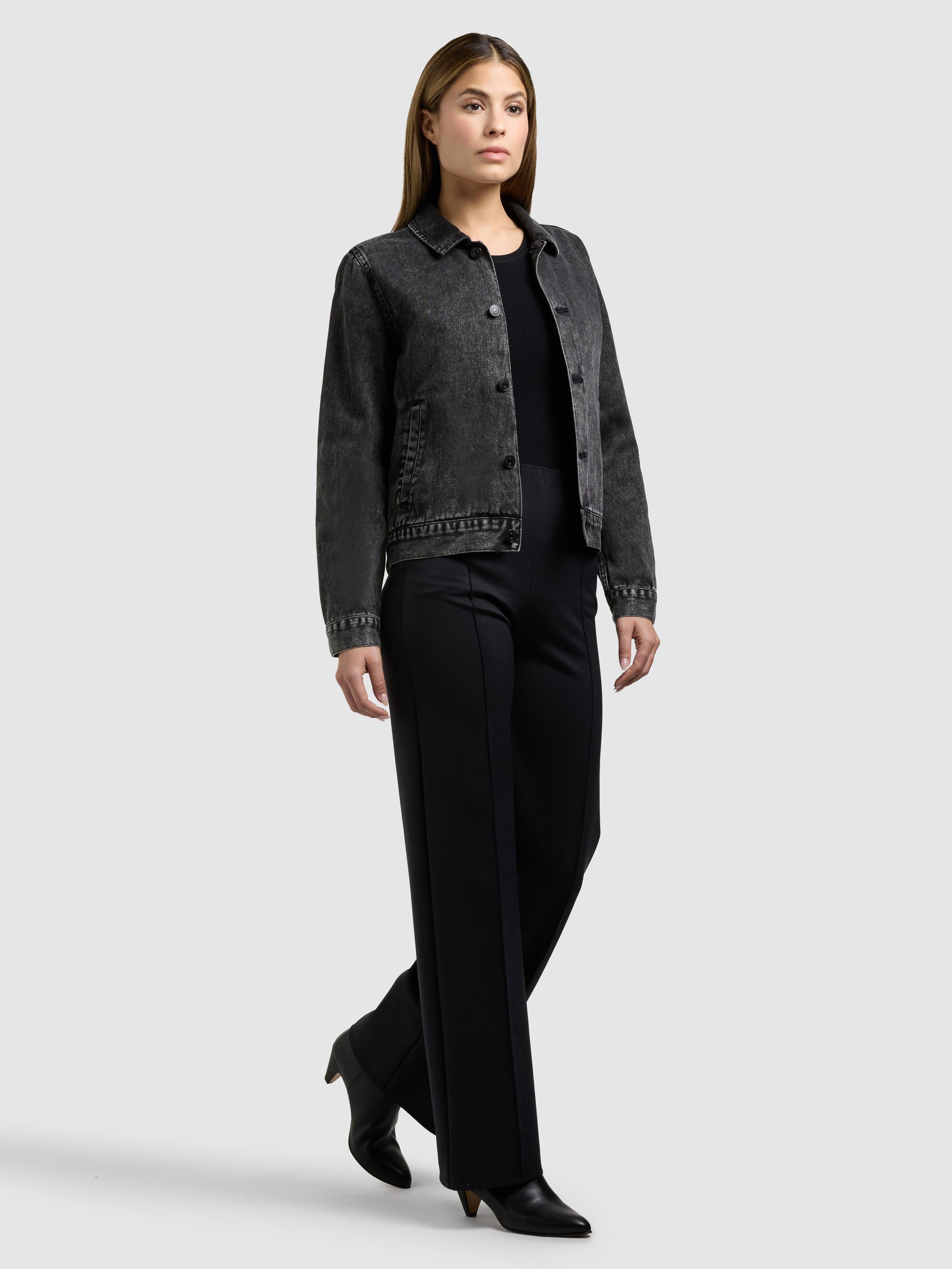 khujo-renia-damen-jeansjacke-black-gerade-blouson-aus-baumwoll-denim image 2