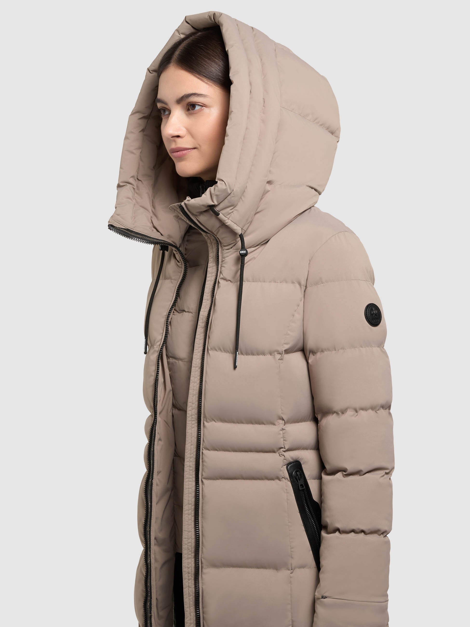khujo-mantel-enakh-greige-damen-steppmantel-slim-fit-knielang image 7