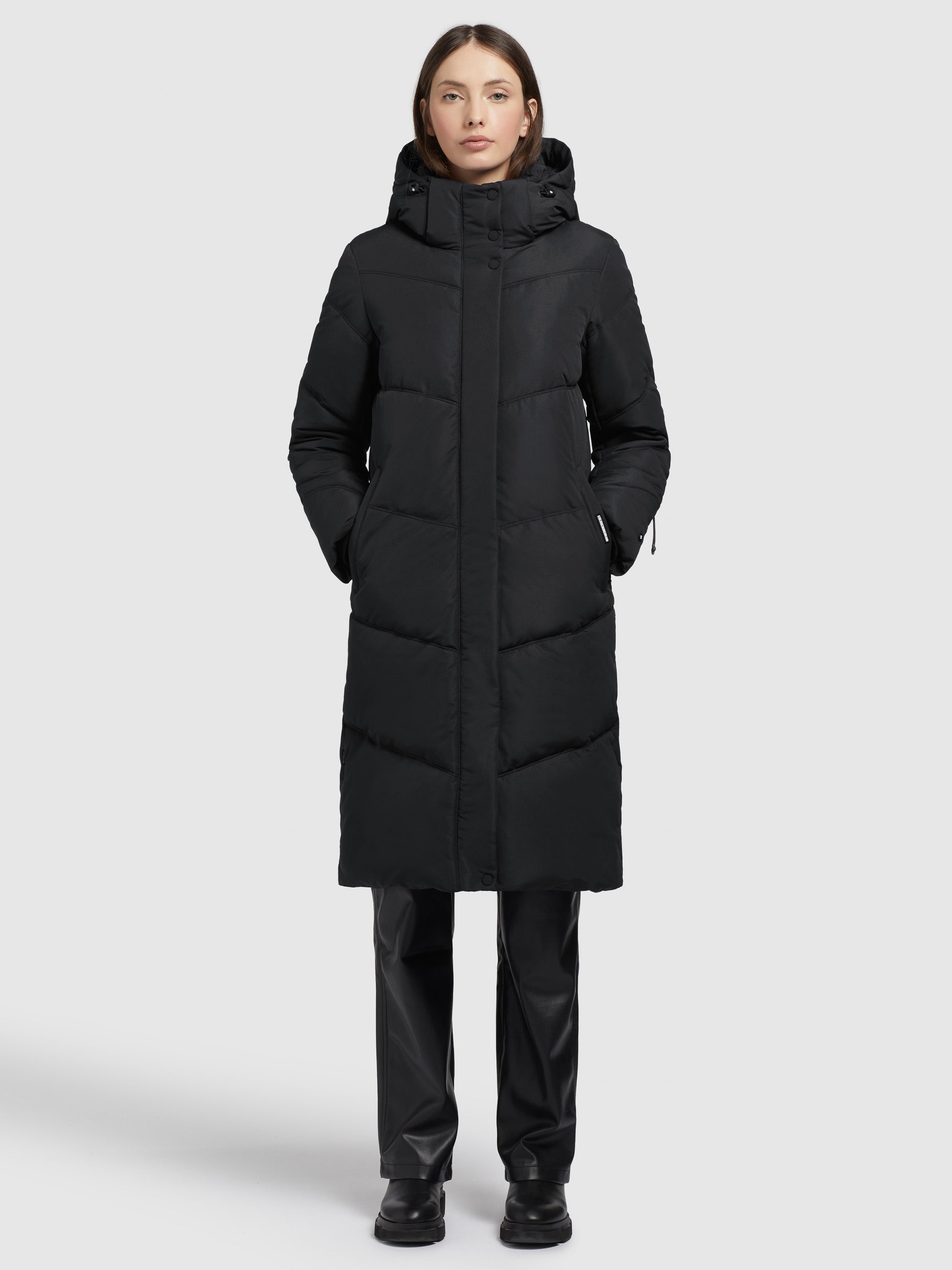 khujo-coat-torino4-black-knielanger-damen-steppmantel-schwarz image 1