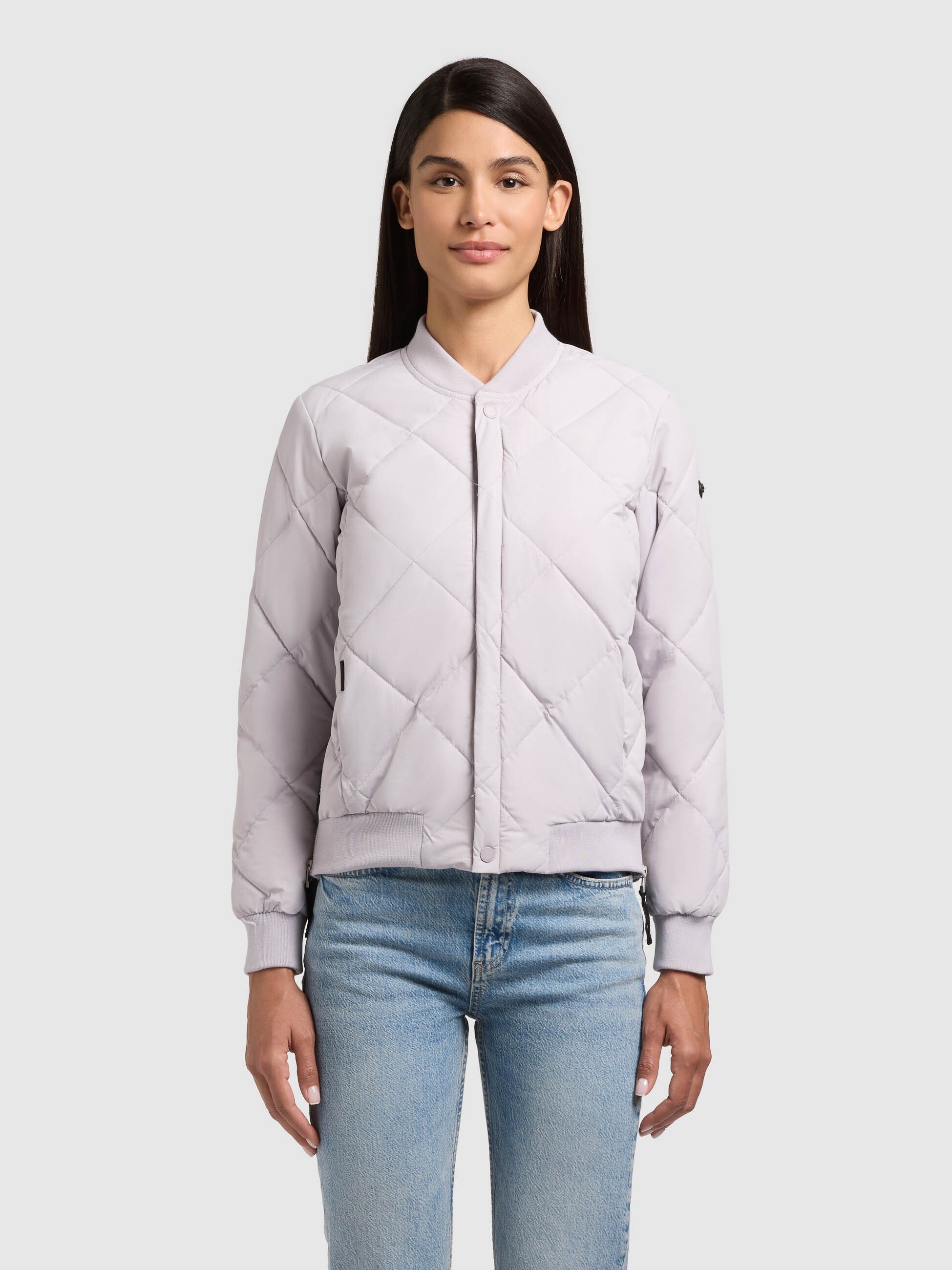 khujo-jacke-ange2-raindrops-lilac-damen-bomber-steppjacke-kurz image 4
