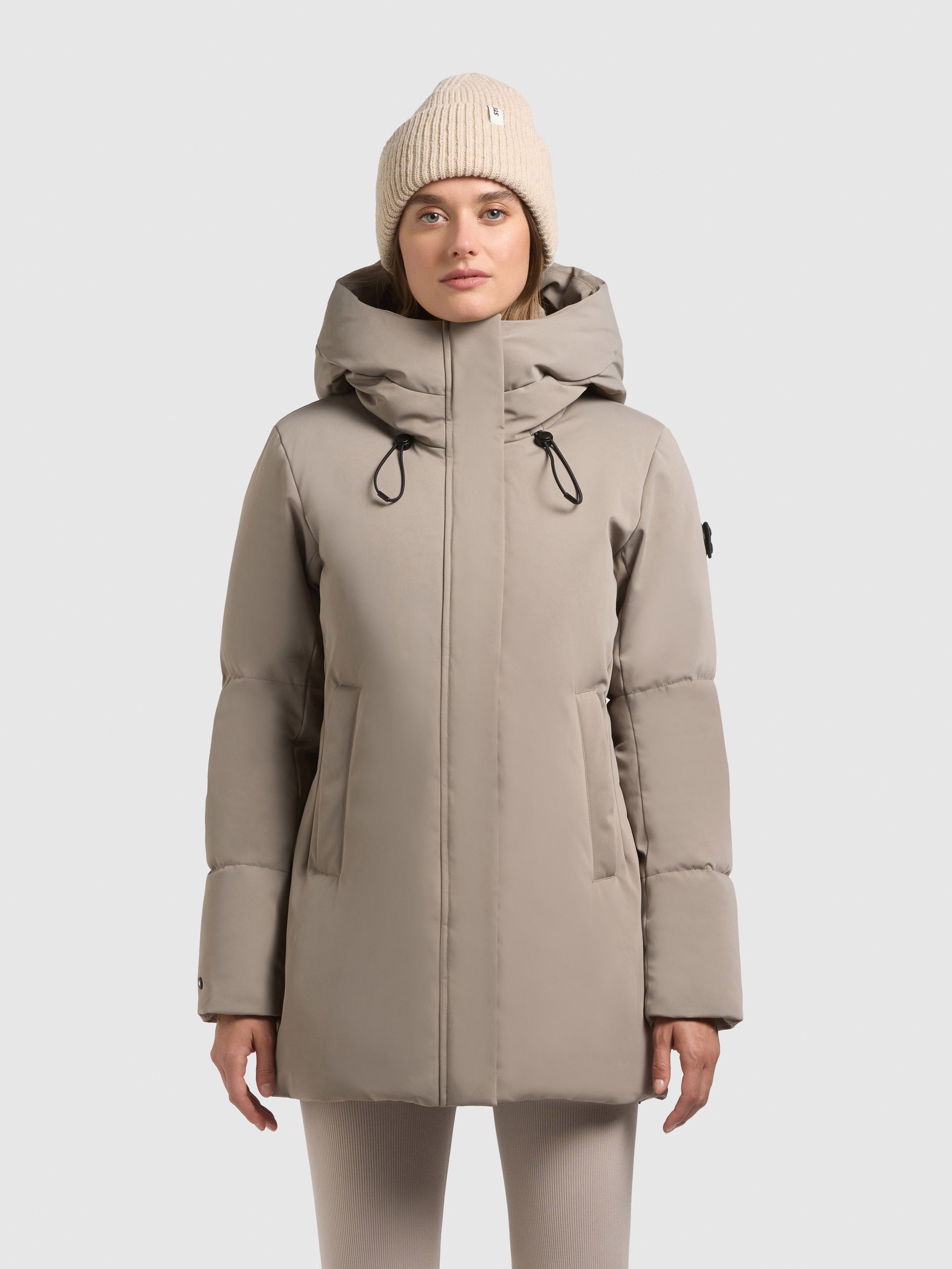 khujo-jacke-allap-greige-damen-teil-gesteppte-winter-kapuzenjacke image 4