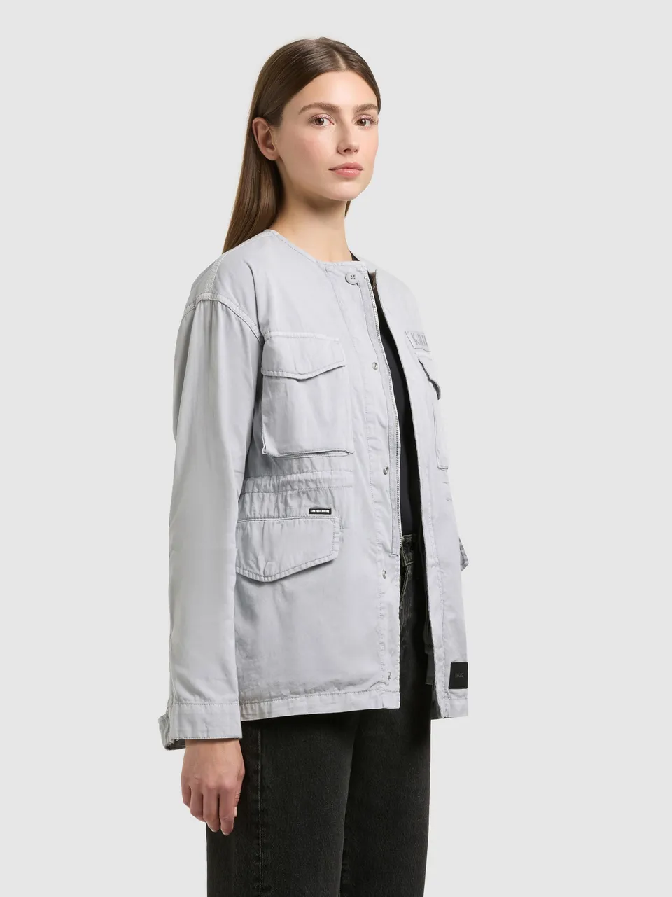 khujo-jacke-sunna-light-grey-fieldjacke-damen-aus-baumwoll-twill image 1