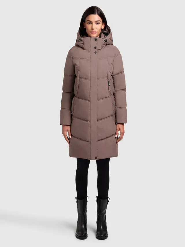 khujo-graya-damen-coat-taupe-wattiert-mit-kapuze-kurz image 1