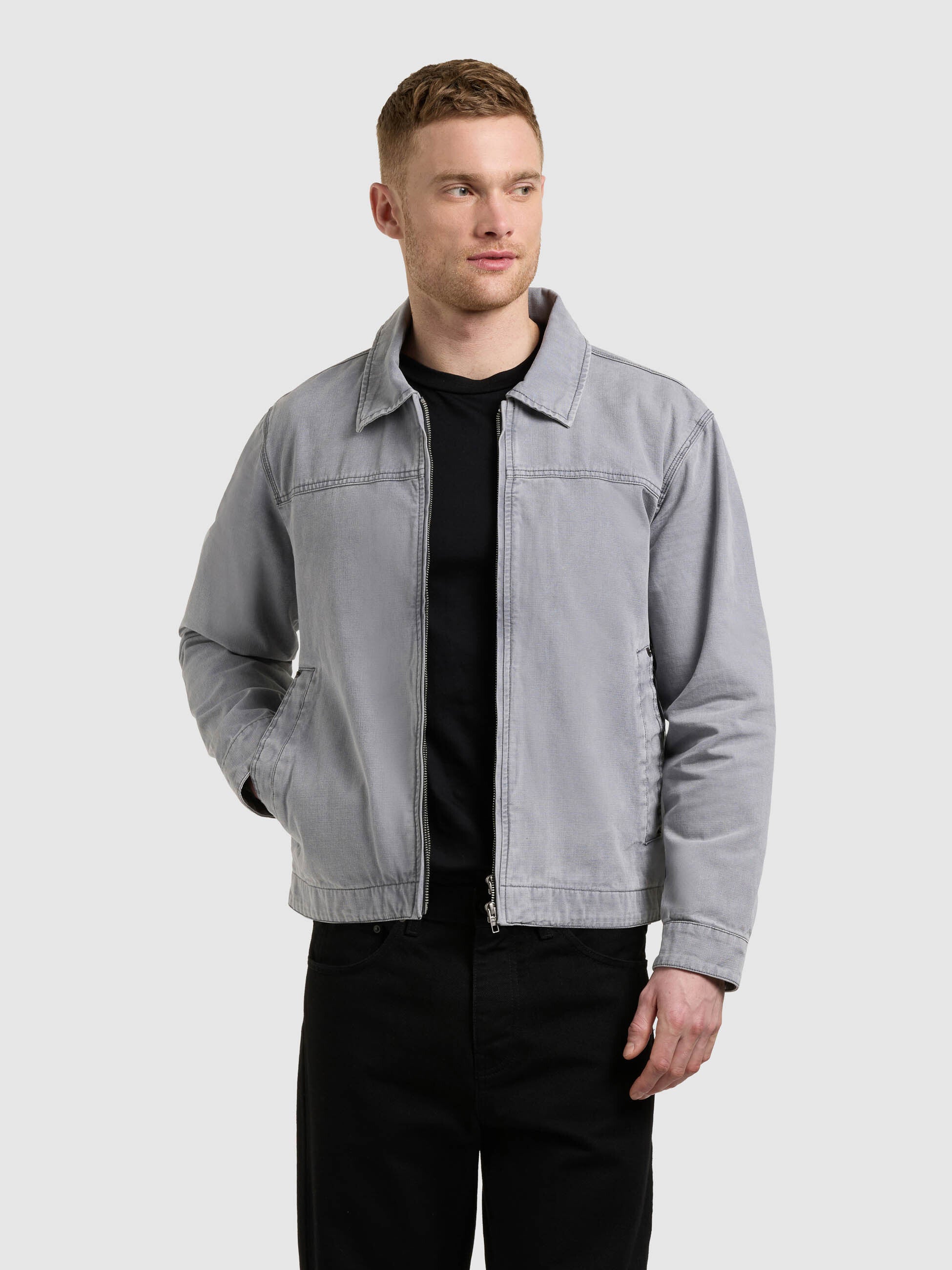 khujo-jacke-brave-grey-damen-blouson-harrington-canvas-grau image 1