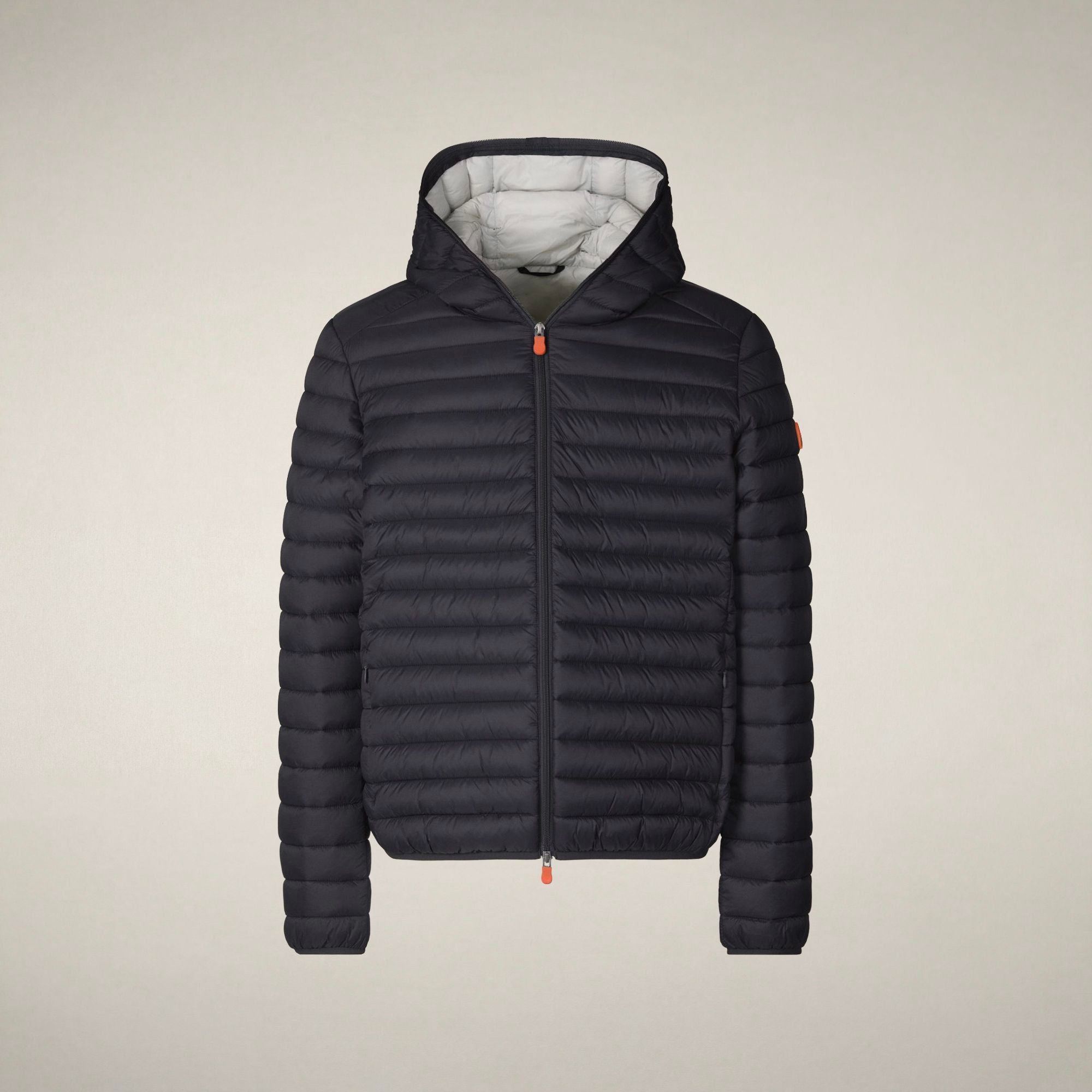 save-the-duck-donald-herren-pufferjacke-grau-schwarz-mit-kapuze image 3