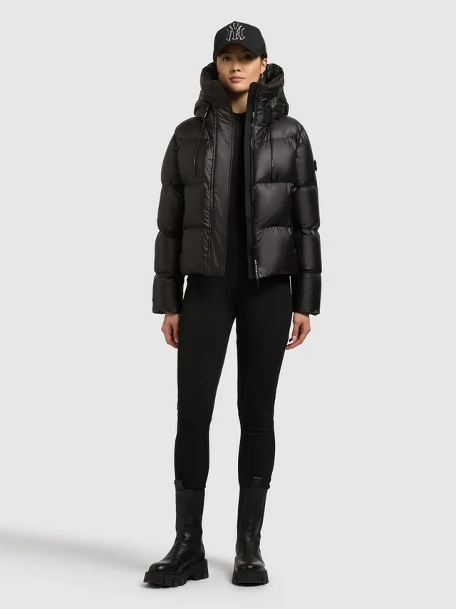 khujo-jacke-enits-shiny-black-kurze-damen-steppjacke-gl-nzend image 1