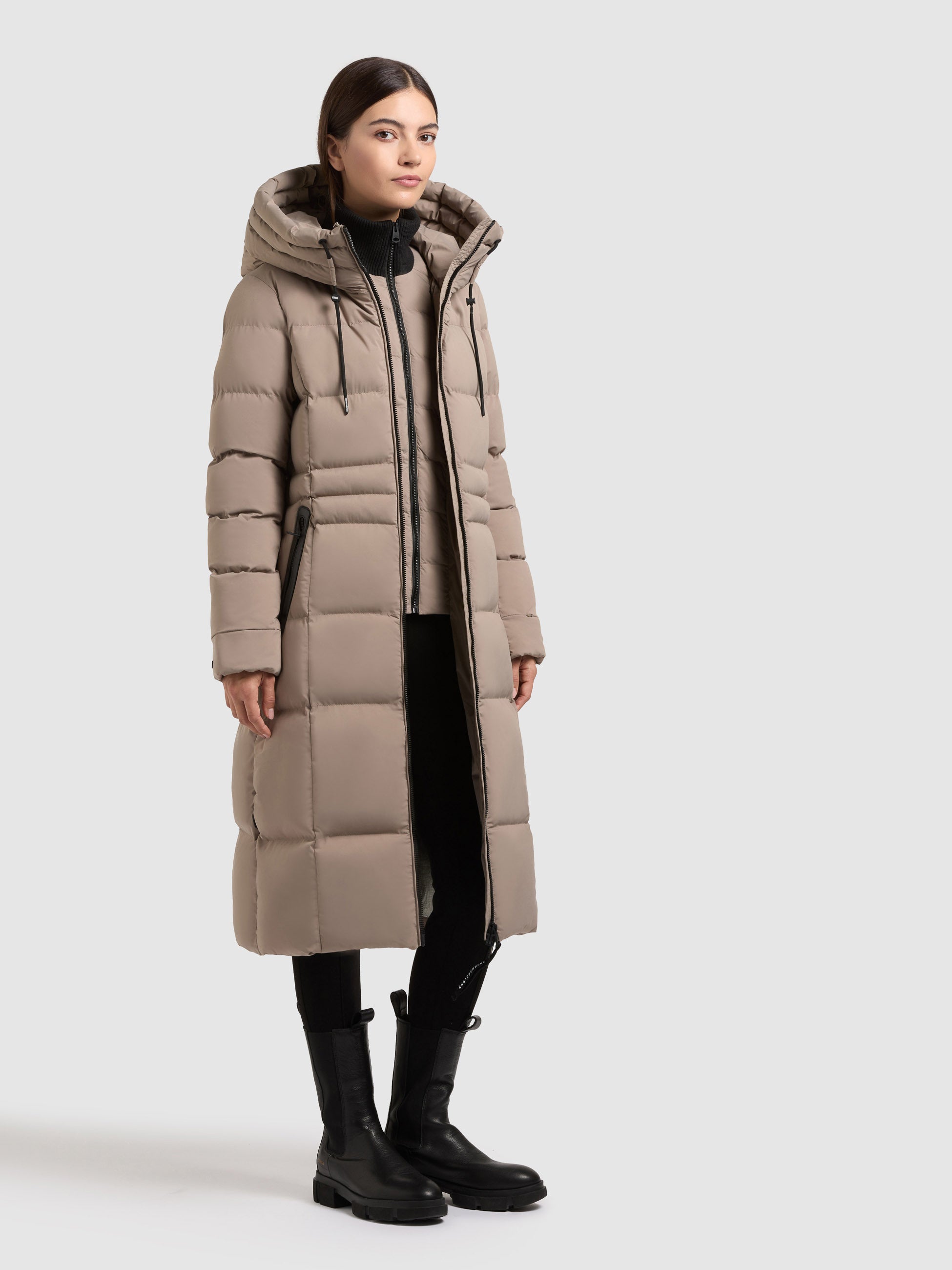 khujo-mantel-enakh-greige-damen-steppmantel-slim-fit-knielang image 6