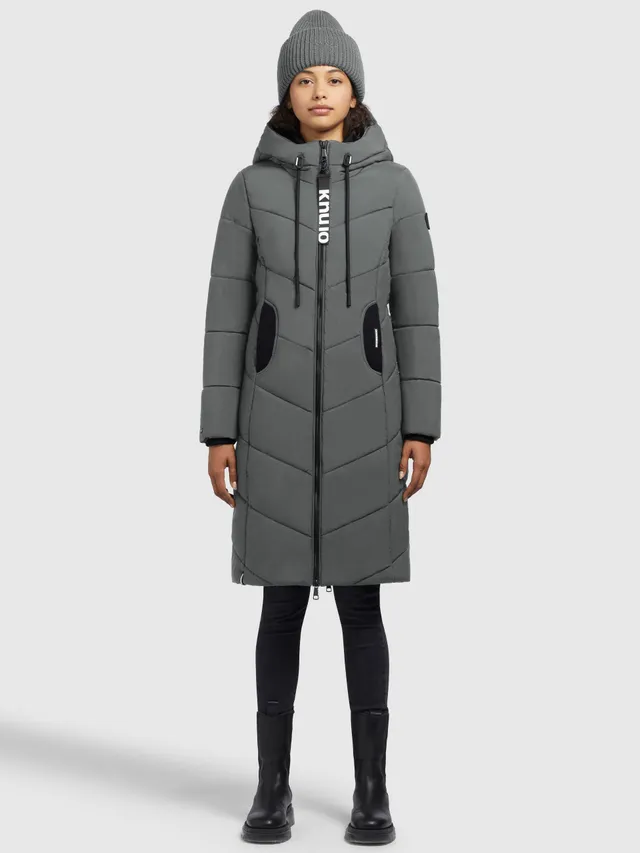 khujo-mantel-aribay4-light-grau-damen-steppmantel-lang-mit-kapuze image 1