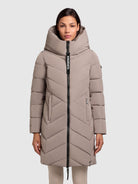 khujo-coat-darka2-greige-wattierter-steppmantel-damen-mit-gro-er-kapuze image 4