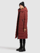 khujo-coat-sensy-wadenlanger-steppmantel-in-dark-red image 6