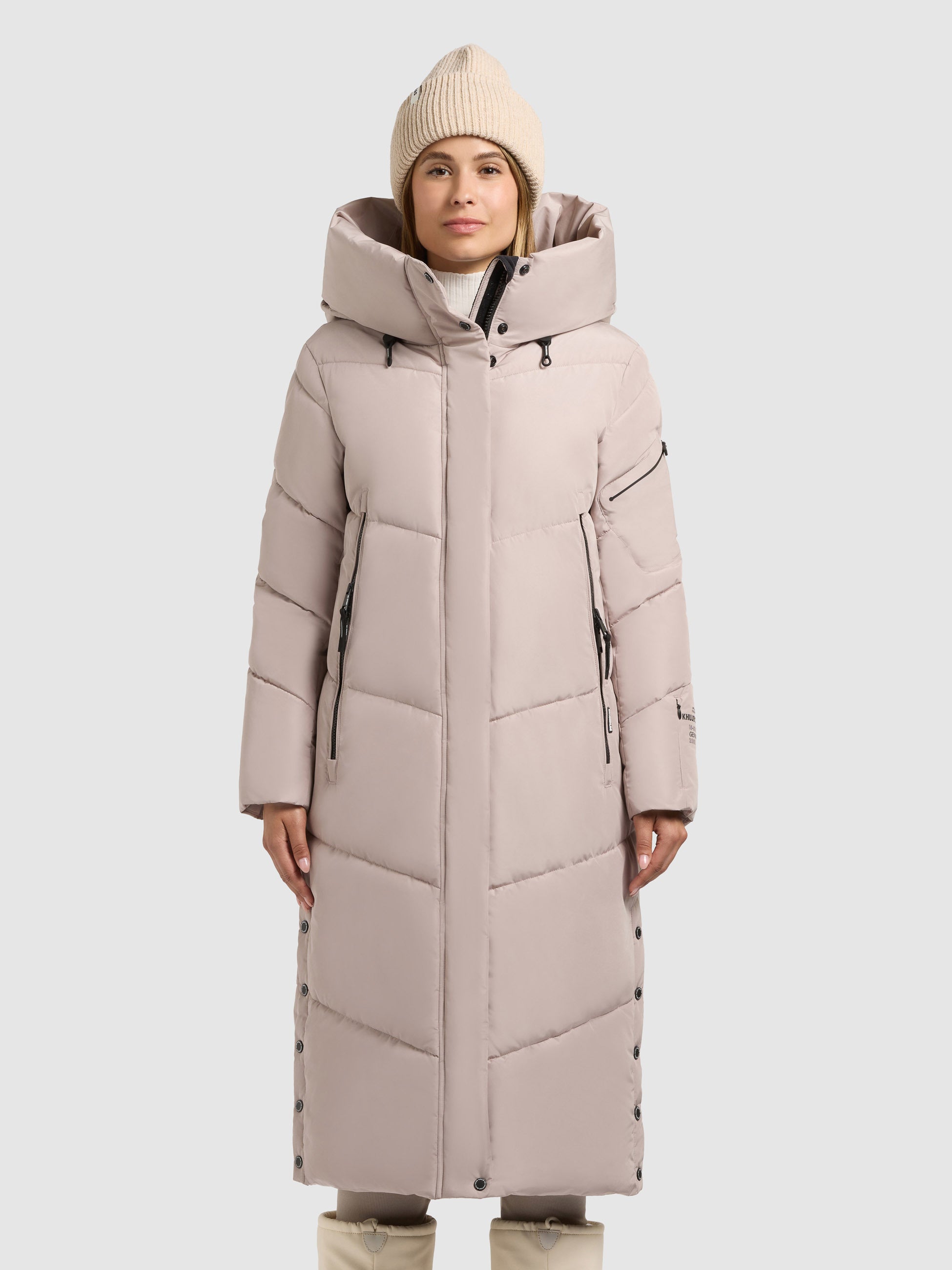 khujo-pulset-matt-mantel-dusty-beige-damen-steppmantel-knielang-wattiert image 4