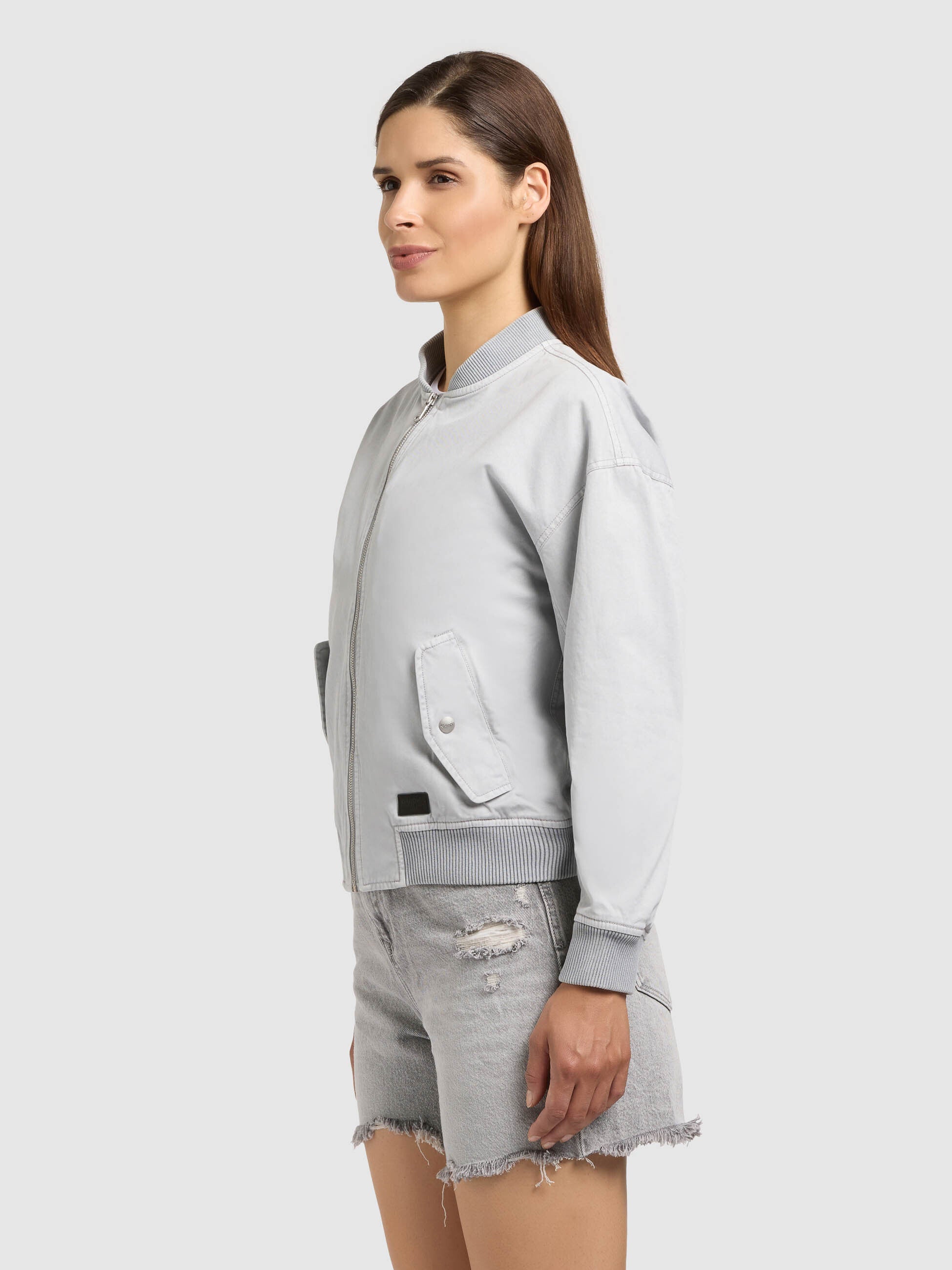 khujo-jacke-inie-light-grey-blouson-aus-baumwoll-twill-regular-fit image 5