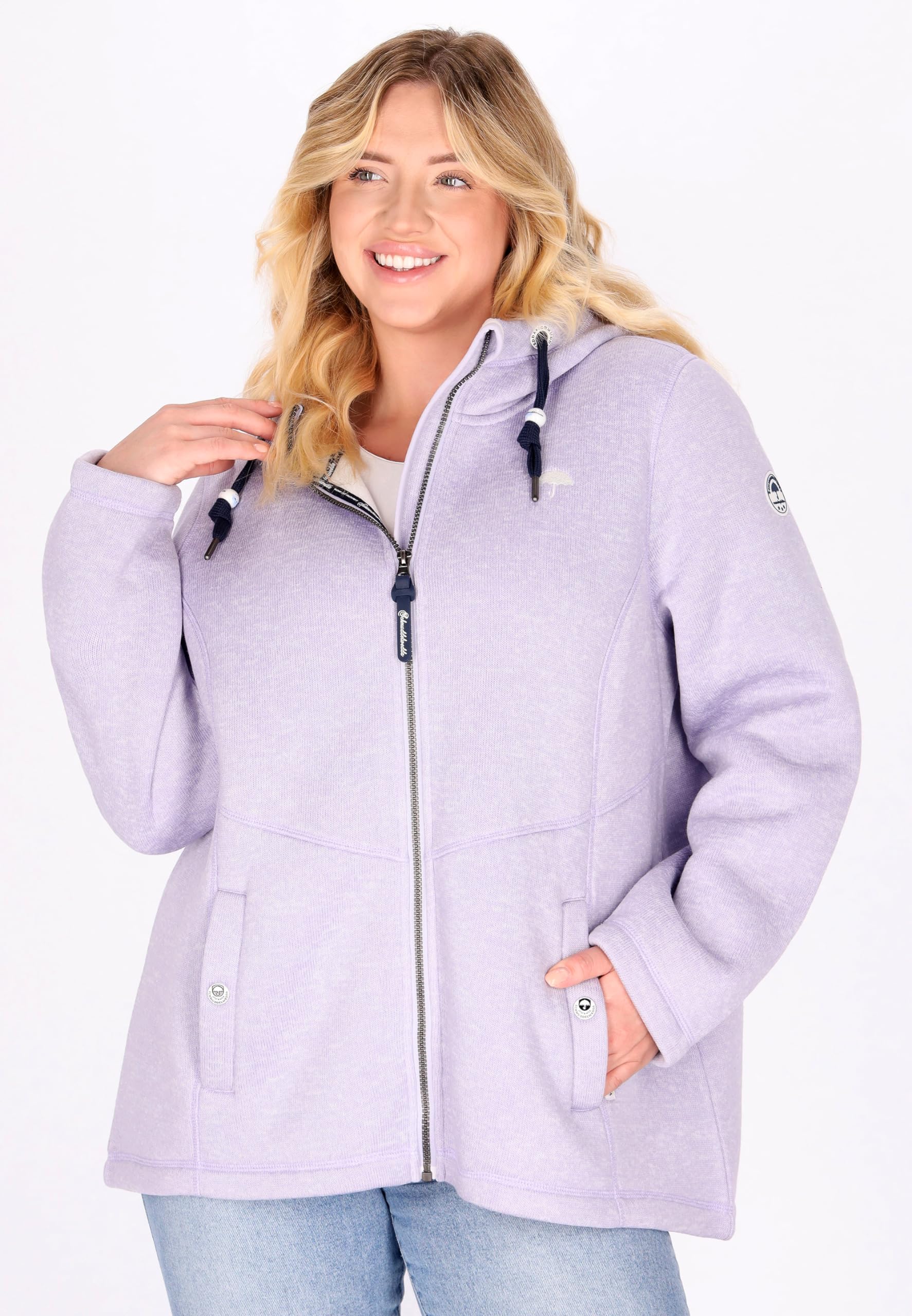 schmuddelwedda-damen-strickfleecejacke-hoodie-mit-rei-verschluss-und-kapuze image 3